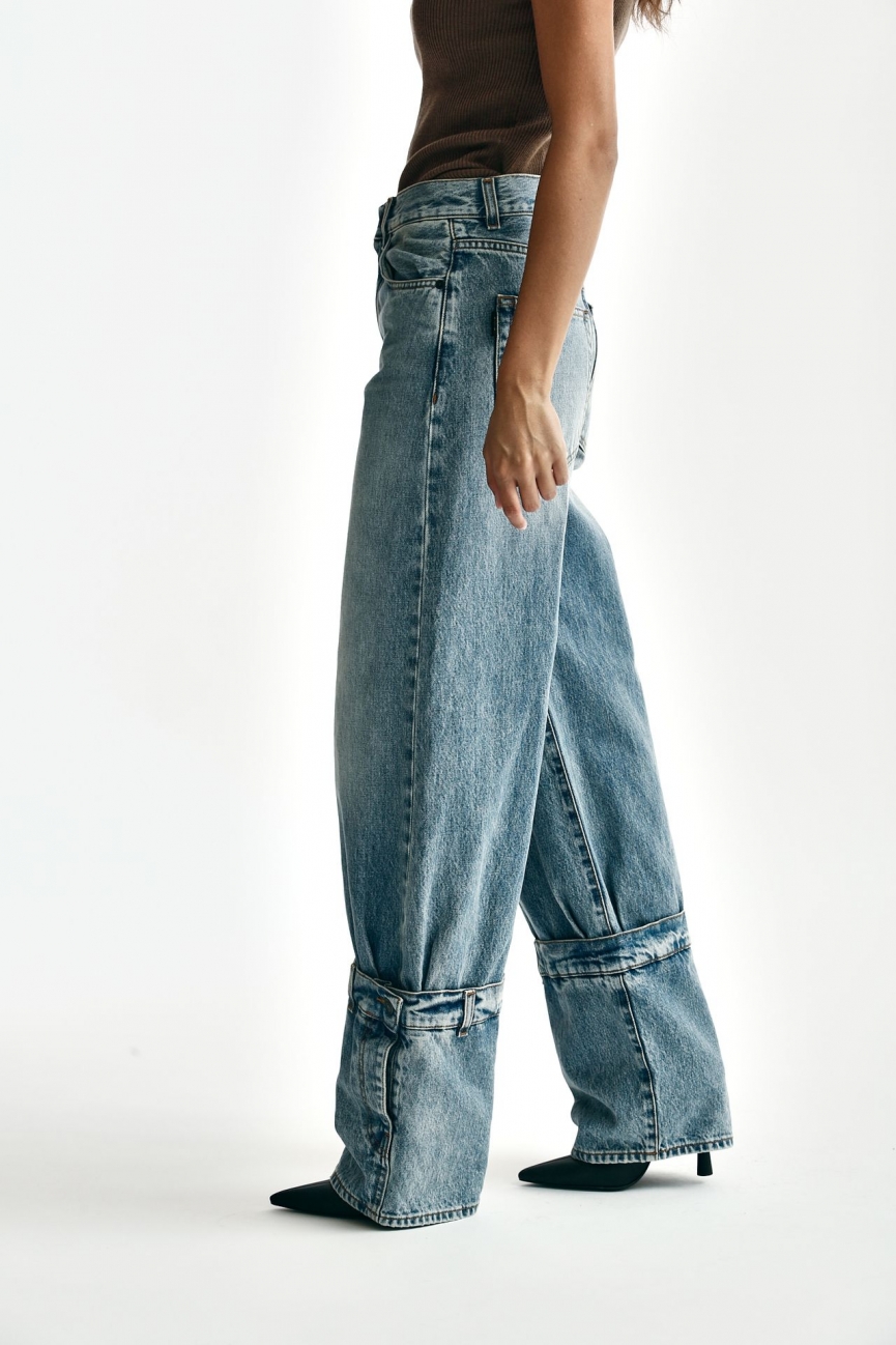 Jeans wide leg HURLEY chiaro