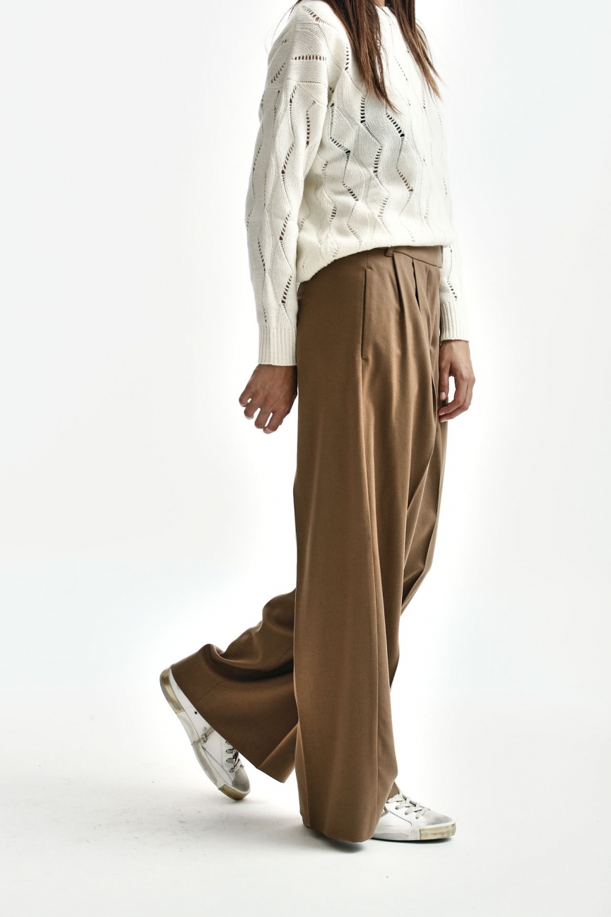 Pantalone in lana CARMEN cammello