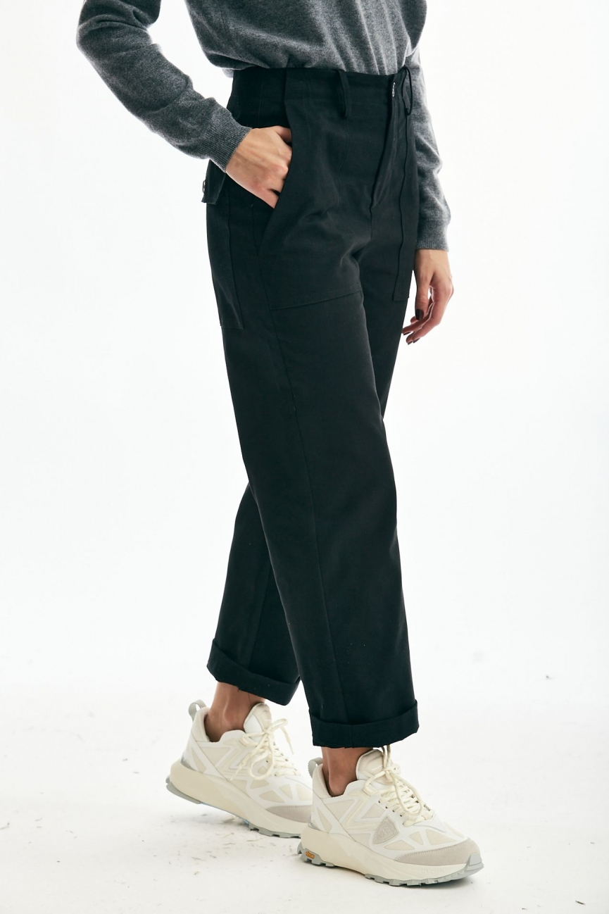 Pantalone in cotone nero