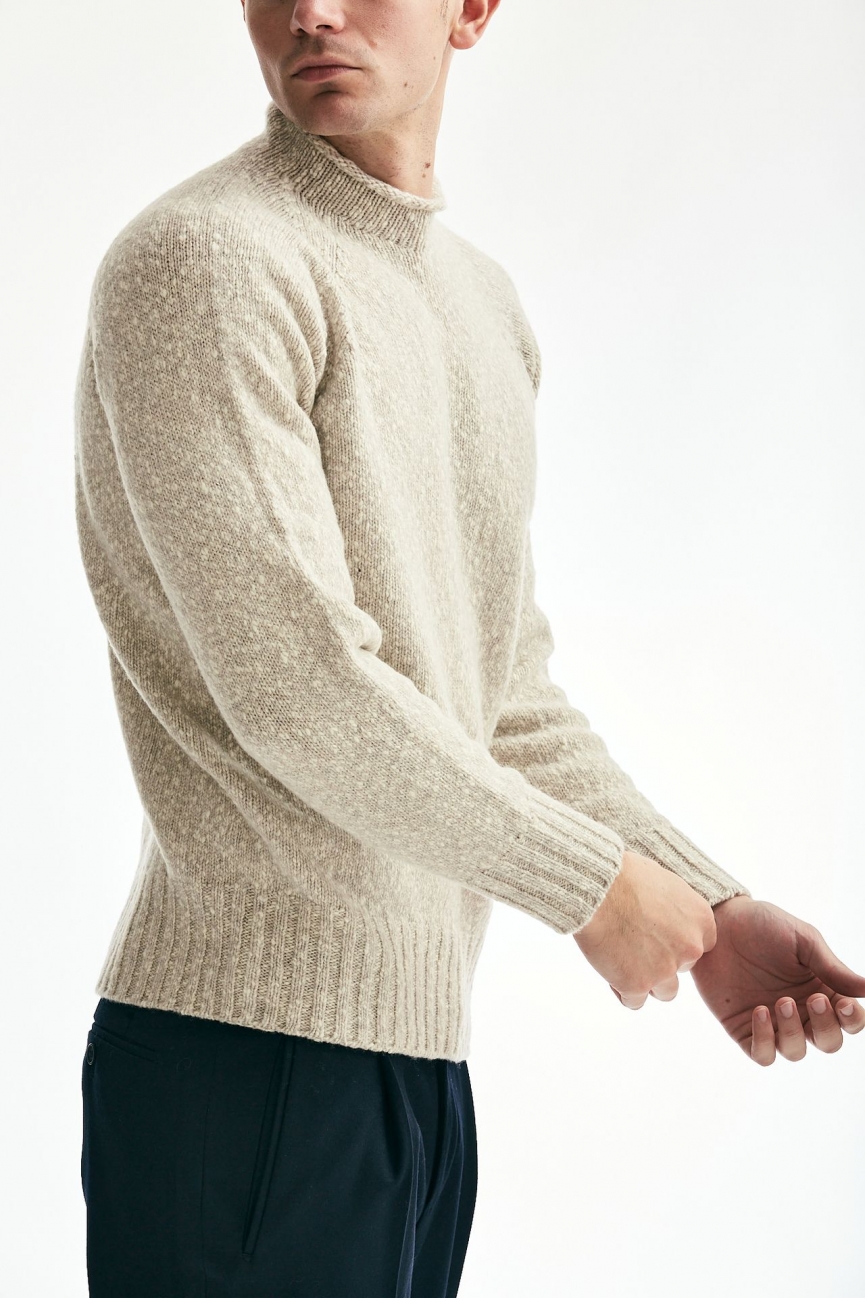 Maglia in lambswool beige melange