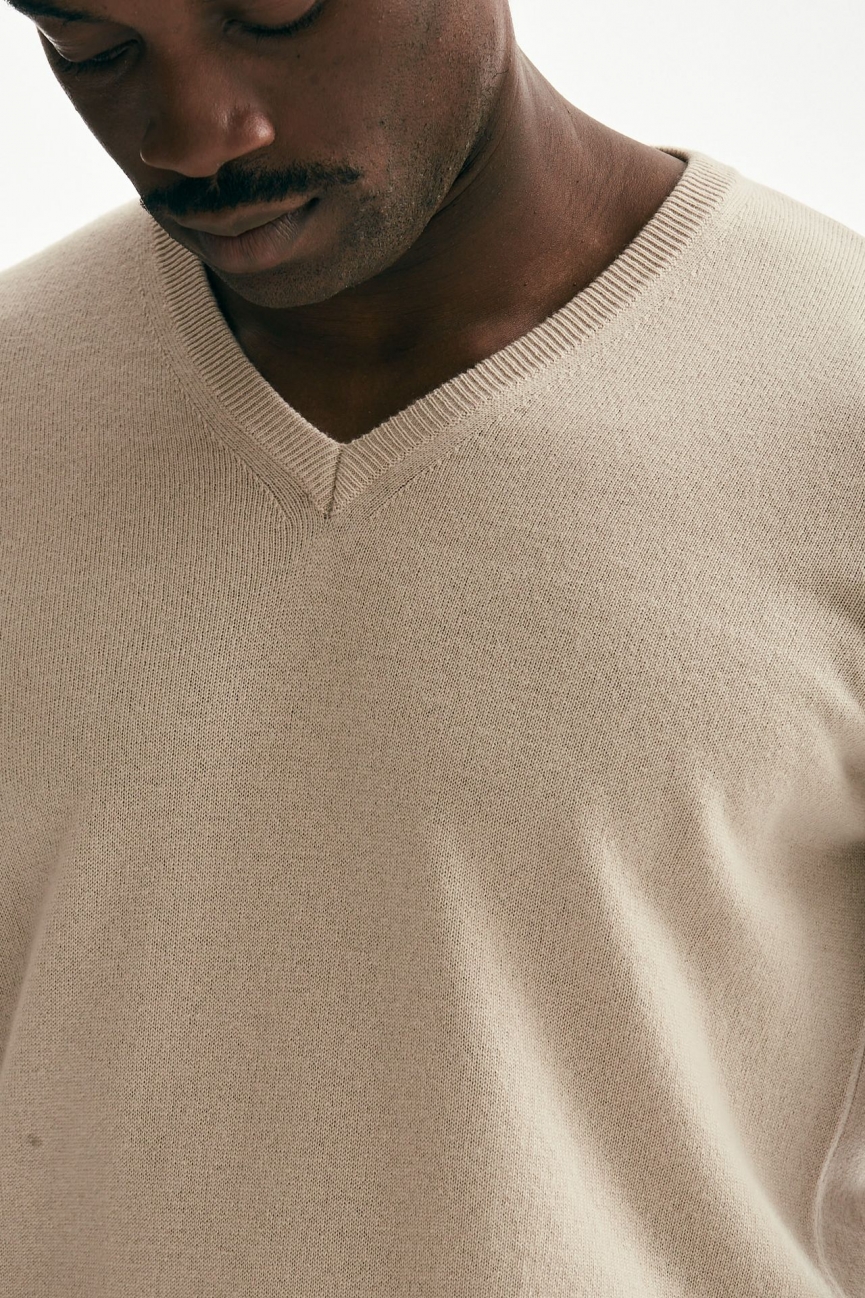 Maglia girocollo in cashmere panna