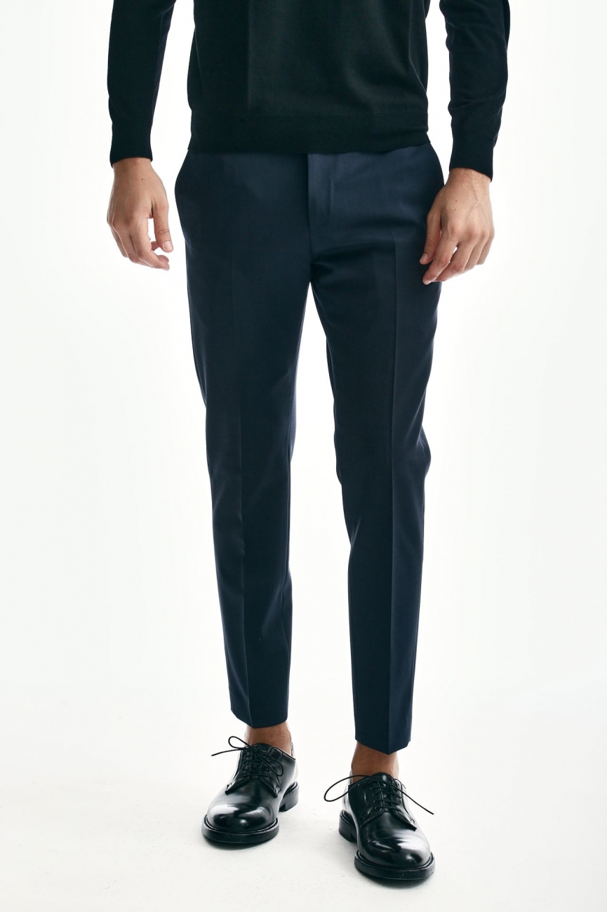 Pantalone EDGE-DIECI in lana blu