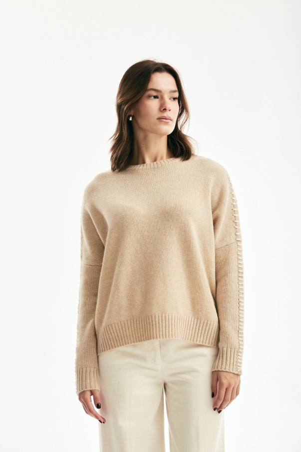 Maglia a scatolina AMEA beige