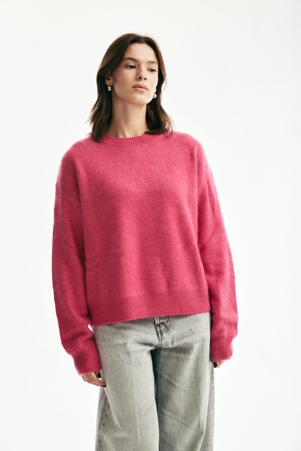 Maglia over LOTTI in cachemire fucsia