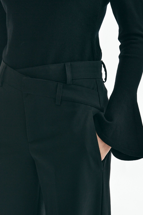 Pantalone con vita asimmetrica nero