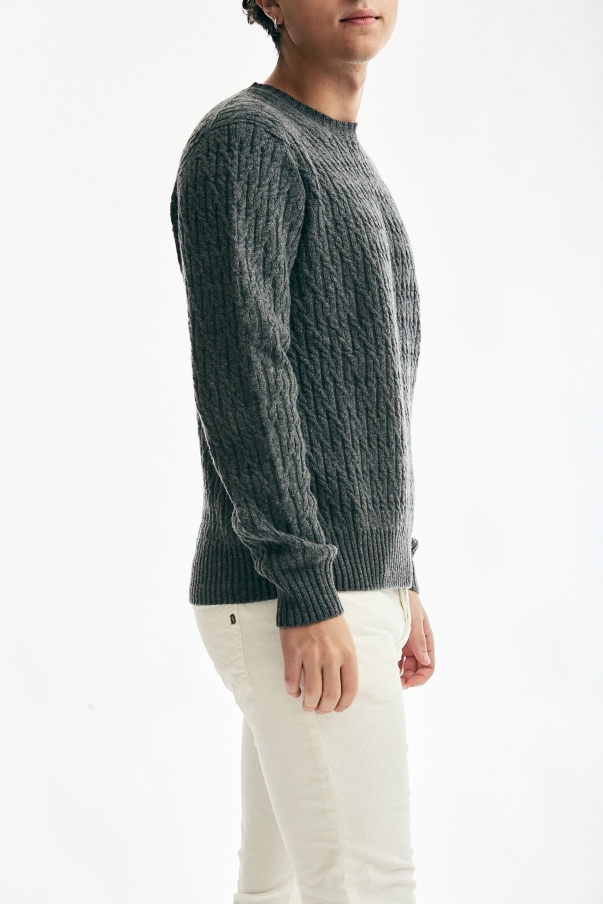 Maglia girocollo in lambswool grigio