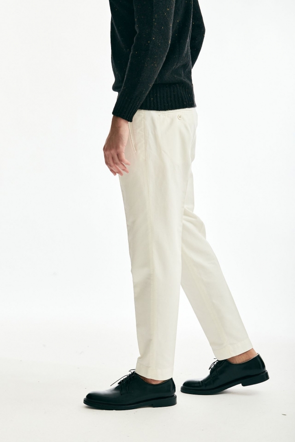 Pantalone cotone stretch bianco