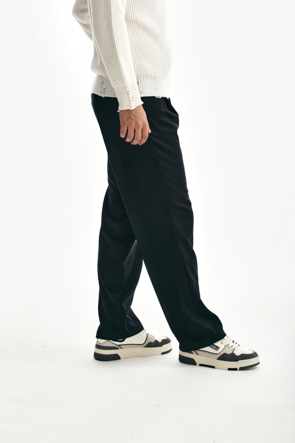 Pantalone ampio pinces nero