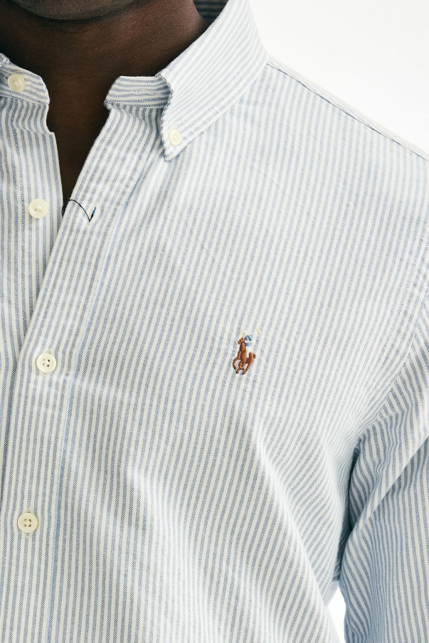 Camicia in cotone oxford bianco/azzurro