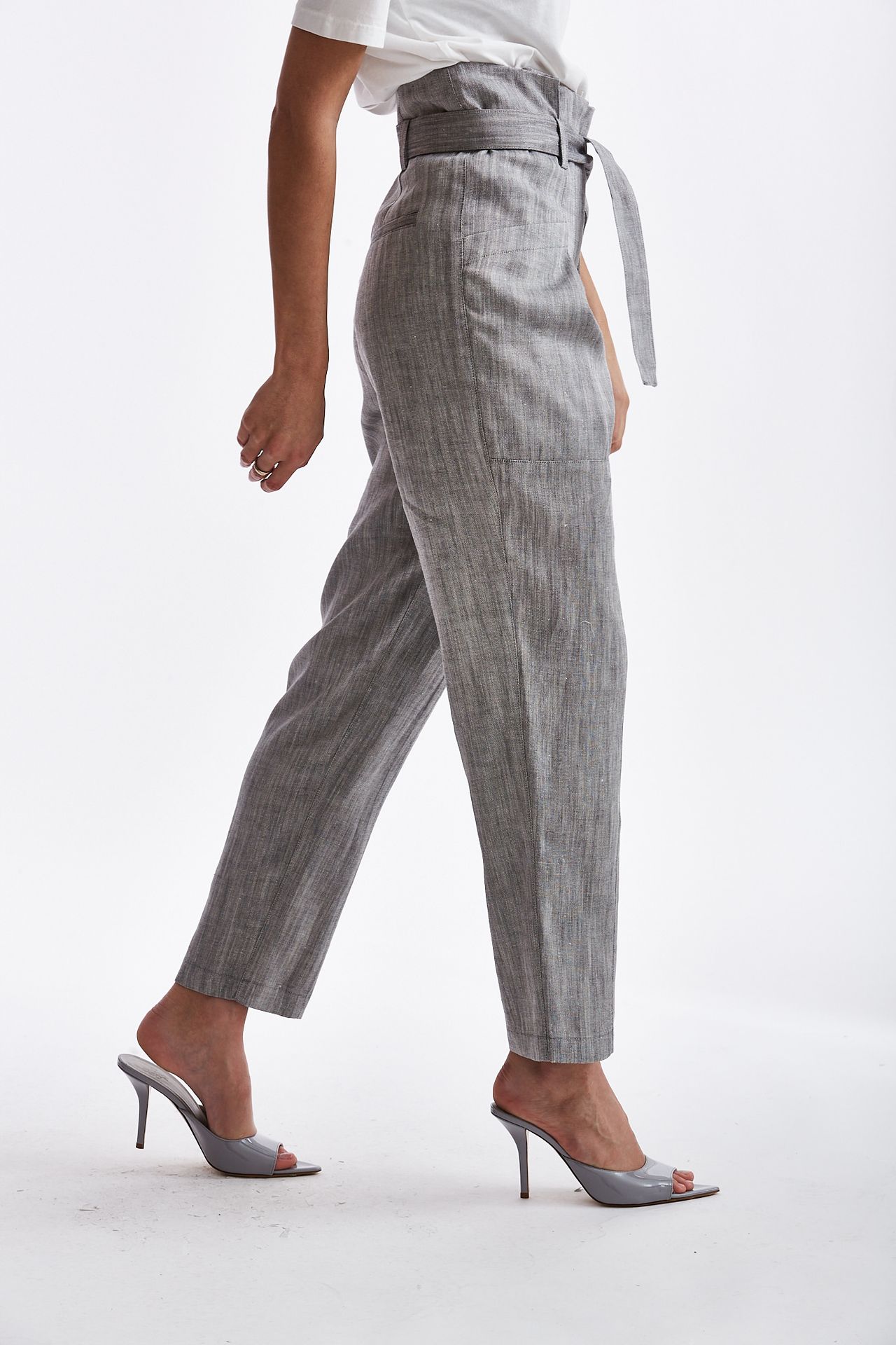 Pantalone in lino grigio