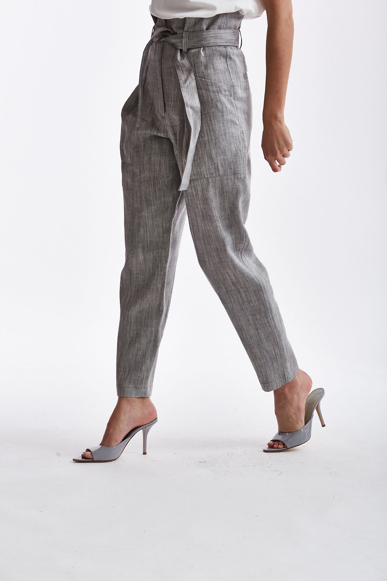 Pantalone in lino grigio