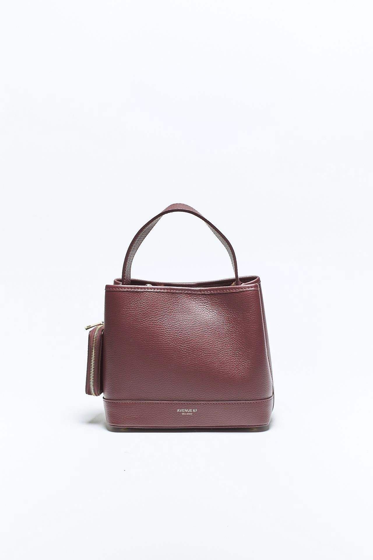 Borsa secchiello FILIPPA in pelle bordeaux