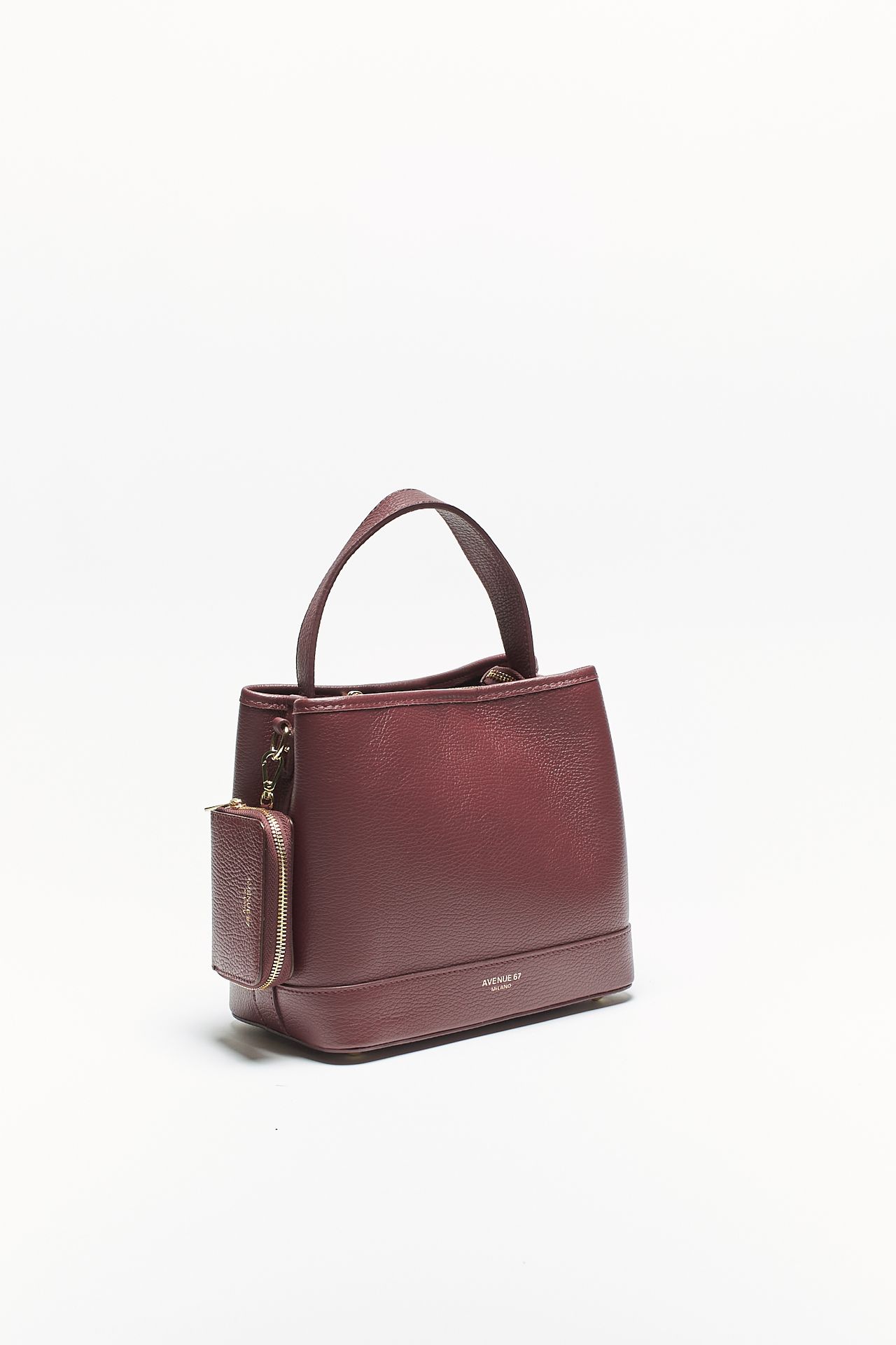 Borsa secchiello FILIPPA in pelle bordeaux