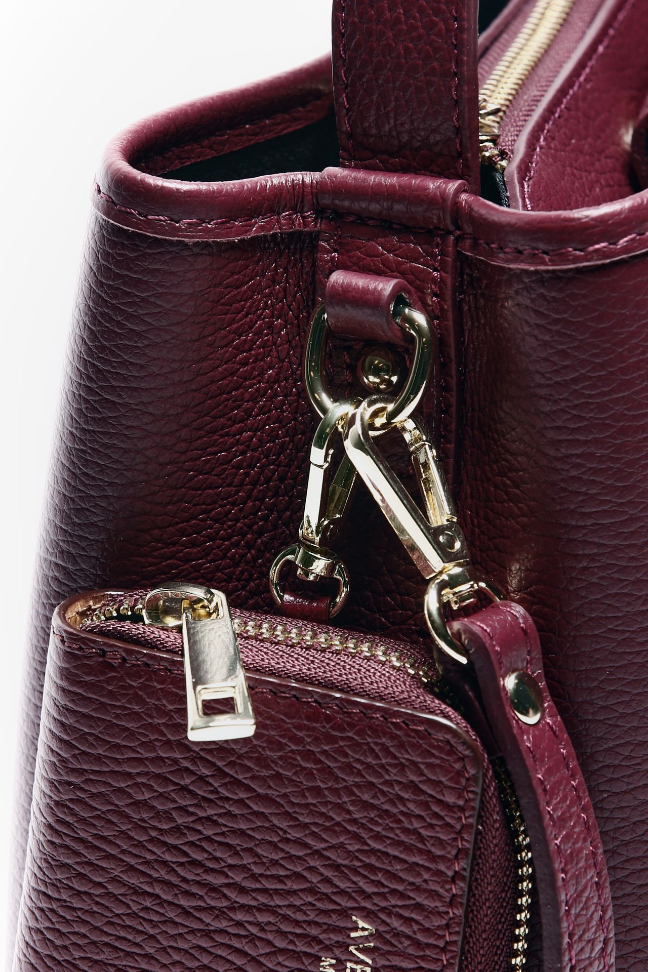 Borsa secchiello FILIPPA in pelle bordeaux