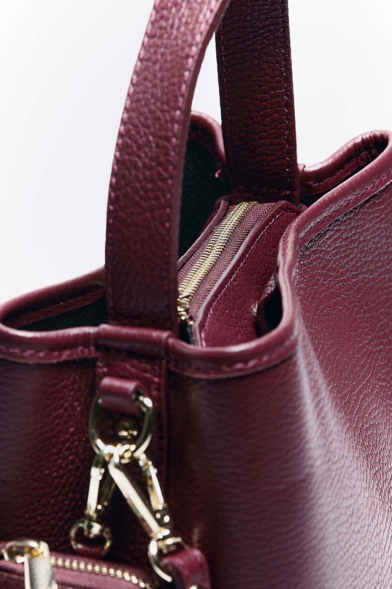 Borsa secchiello FILIPPA in pelle bordeaux