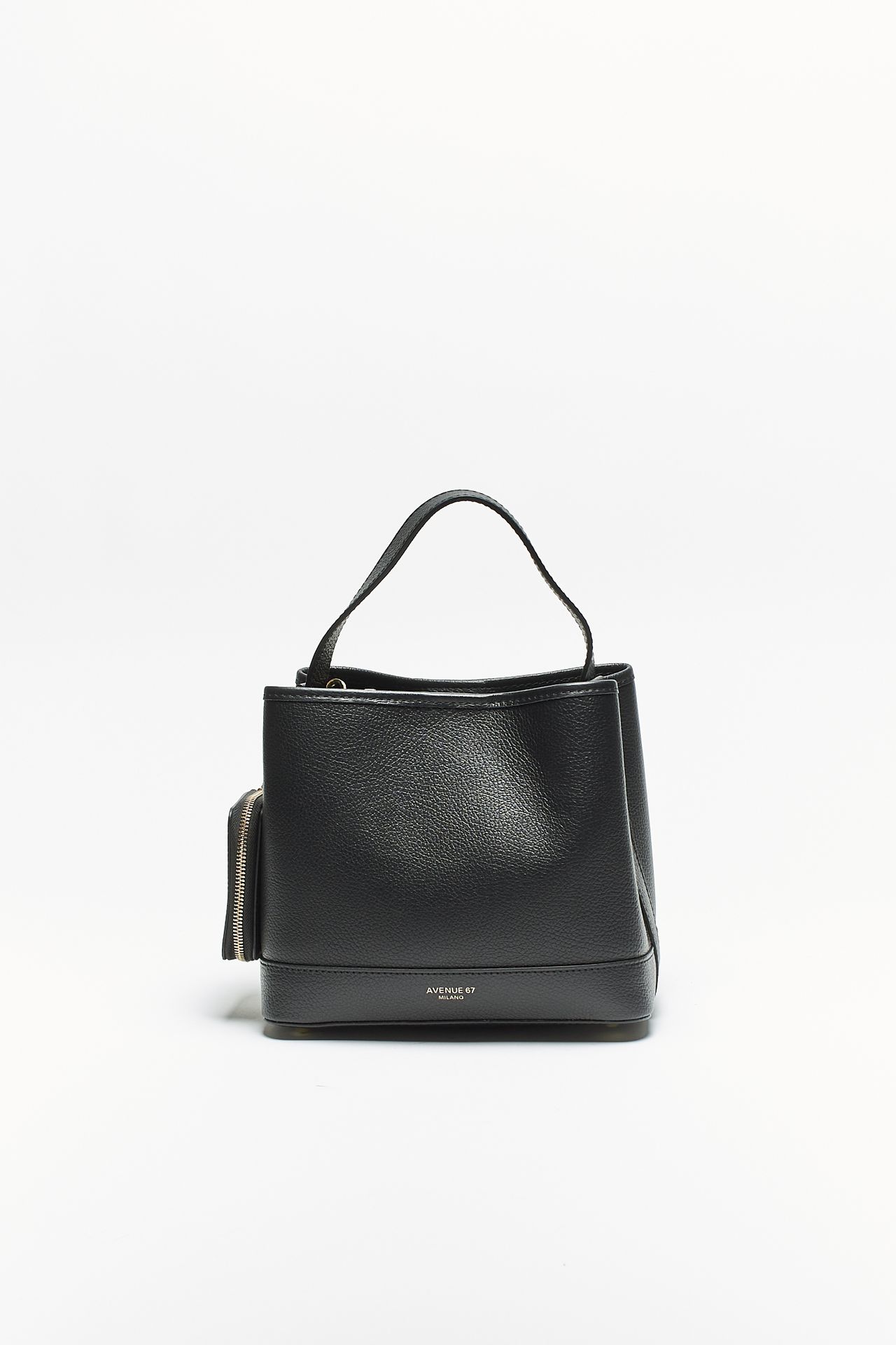 Borsa secchiello FILIPPA in pelle nero