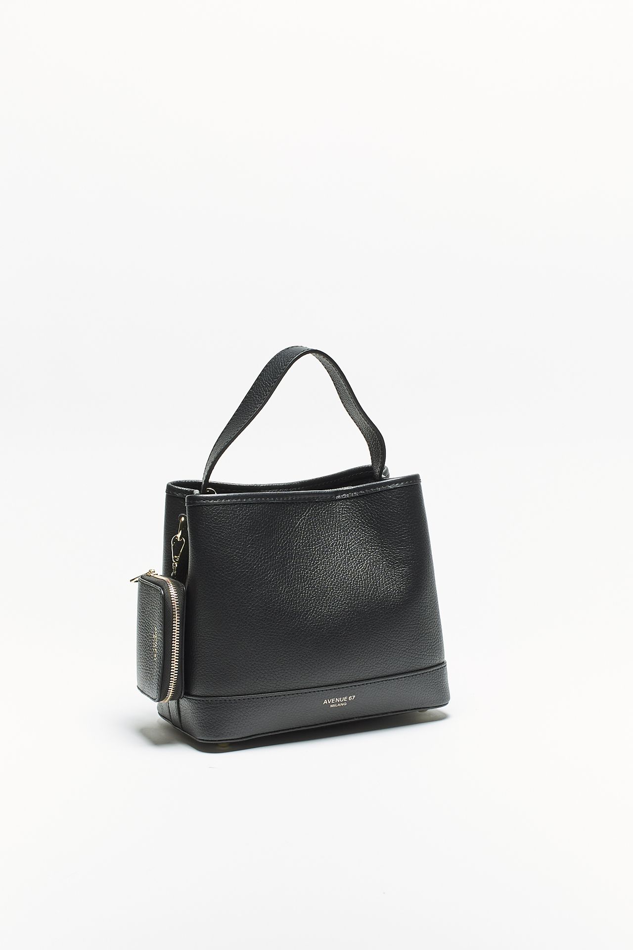 Borsa secchiello FILIPPA in pelle nero