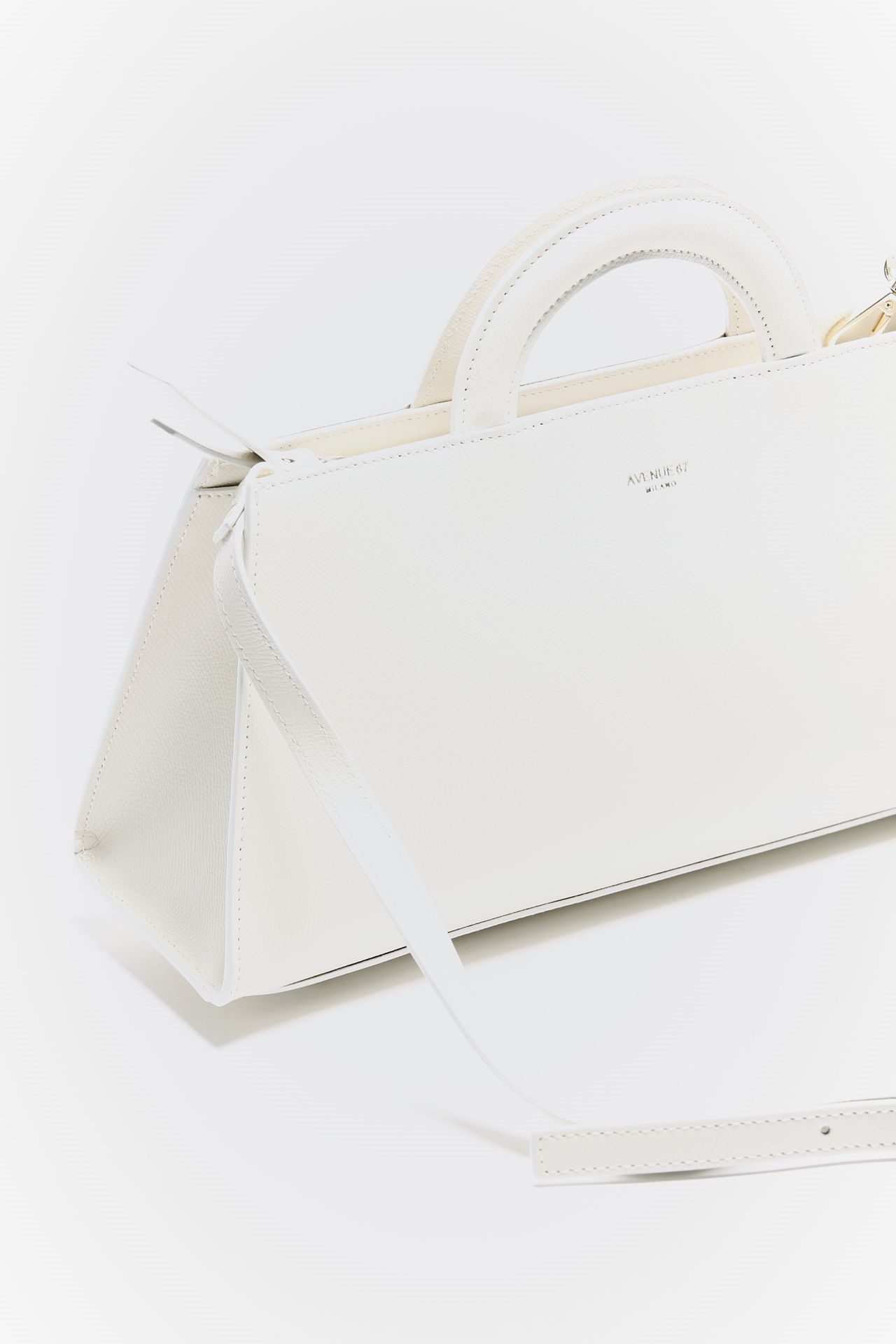 Borsa baguette RANIA in pelle bianco