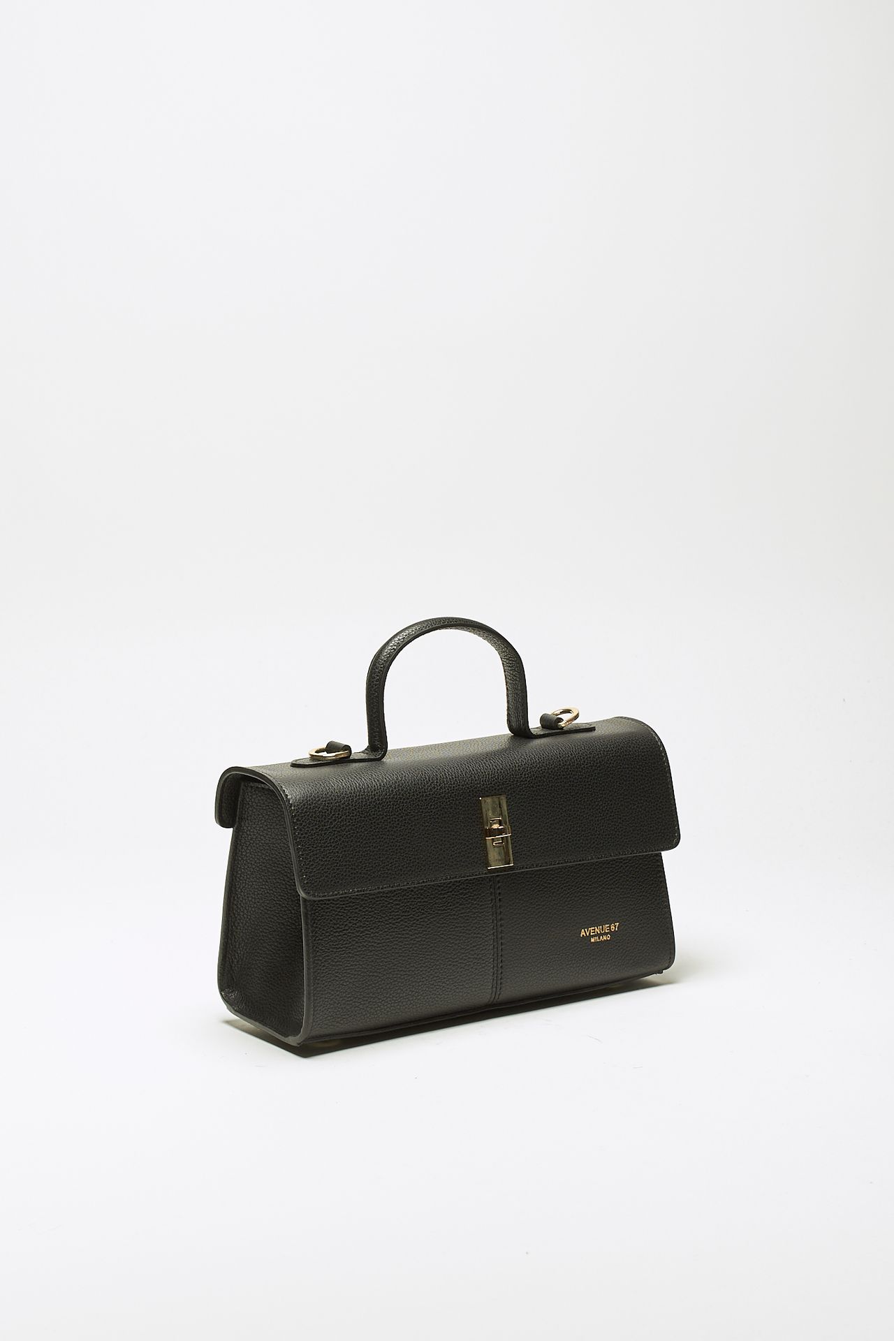 Borsa rigida OLIMPIA SMALL in pelle nero