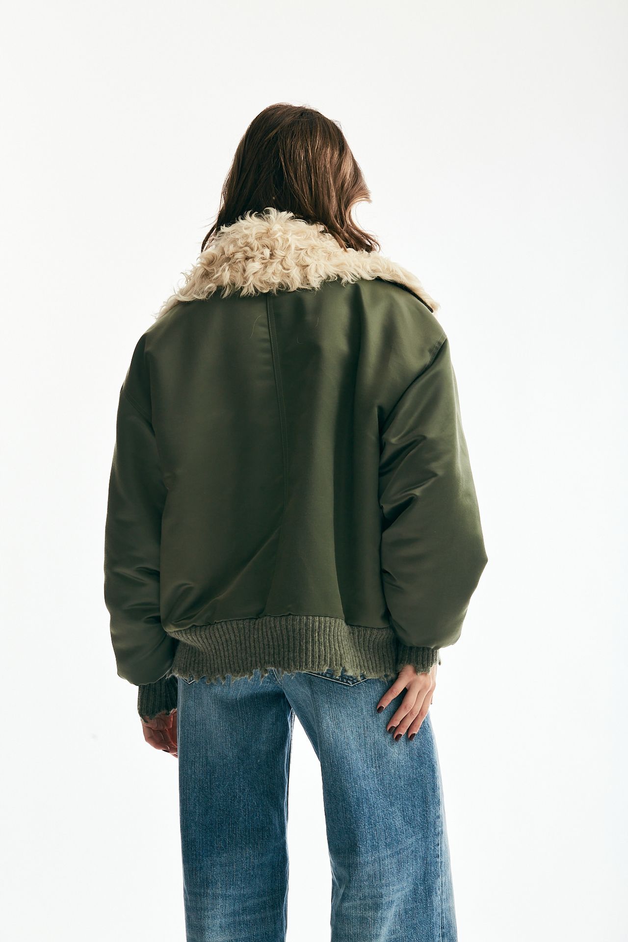 Bomber over in nylon verde militare