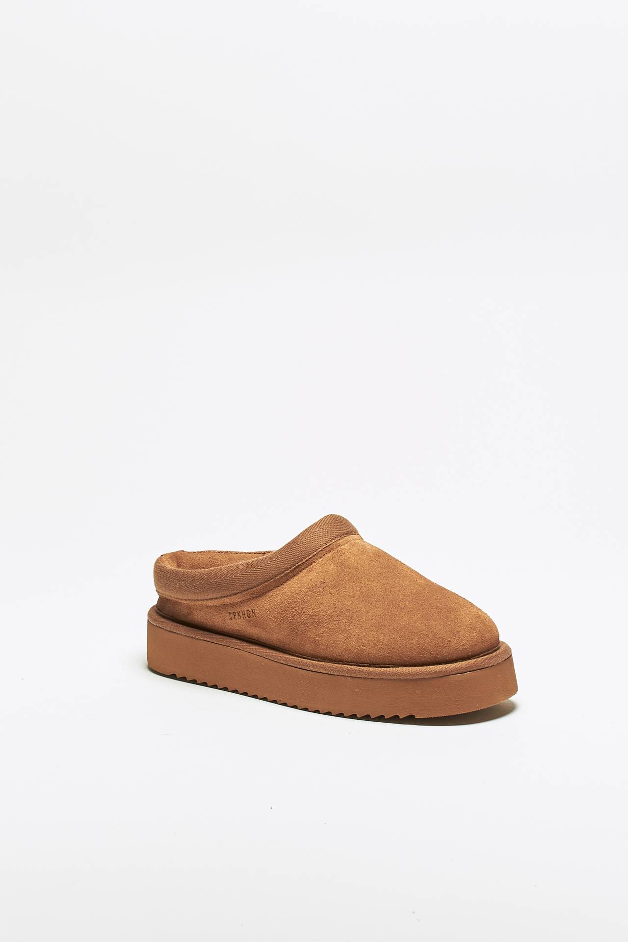 Ciabatta mule CPH217 in pelle scamosciata cognac