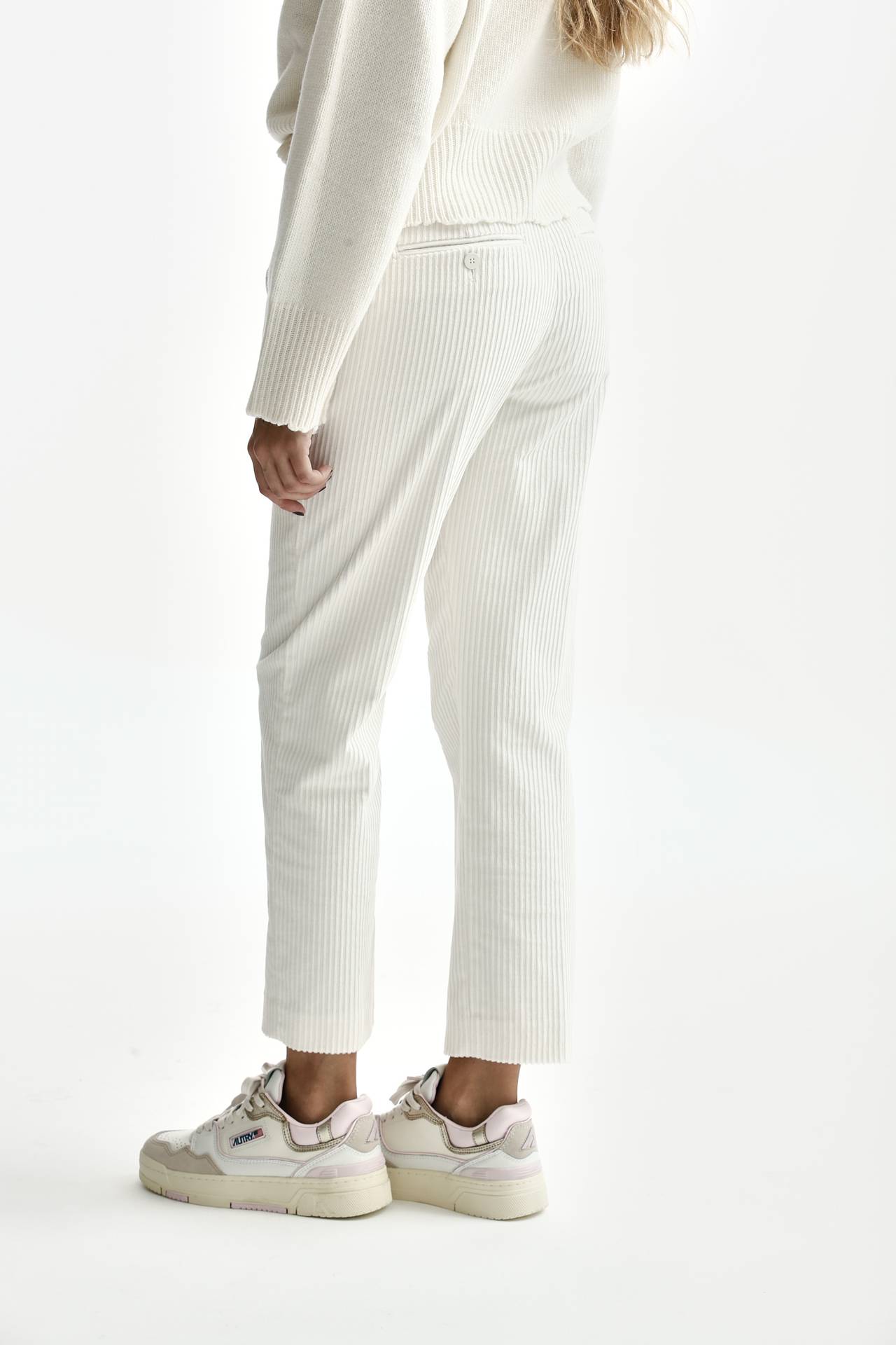 Pantalone loose fit NIMA velluto bianco