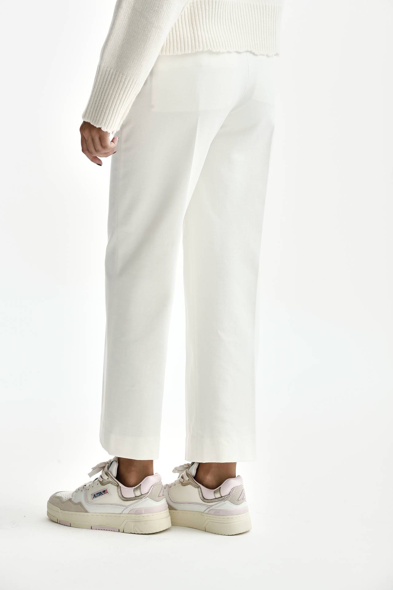 Pantalone loose fit NIMA ZIP bianco