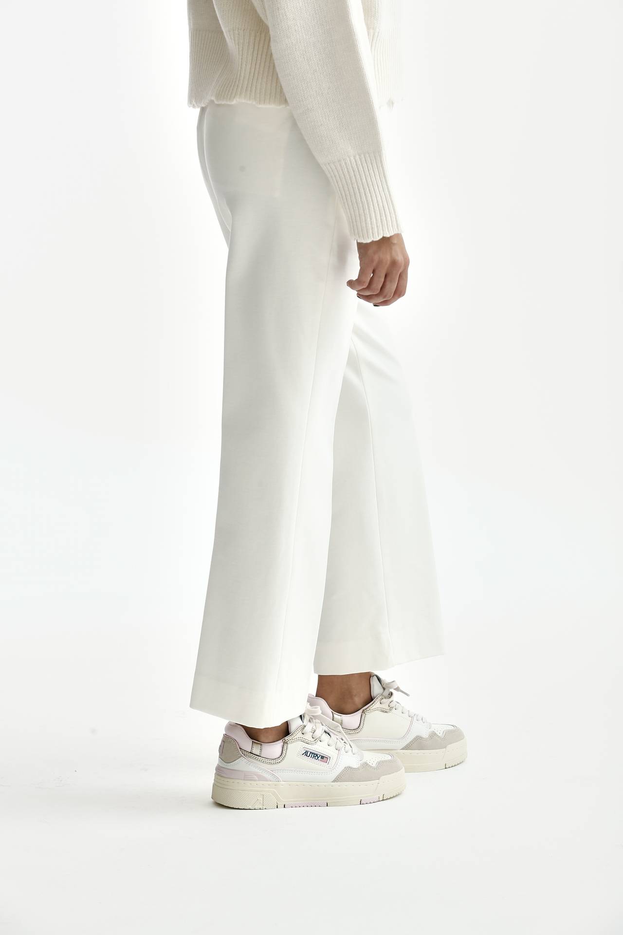 Pantalone loose fit NIMA ZIP bianco