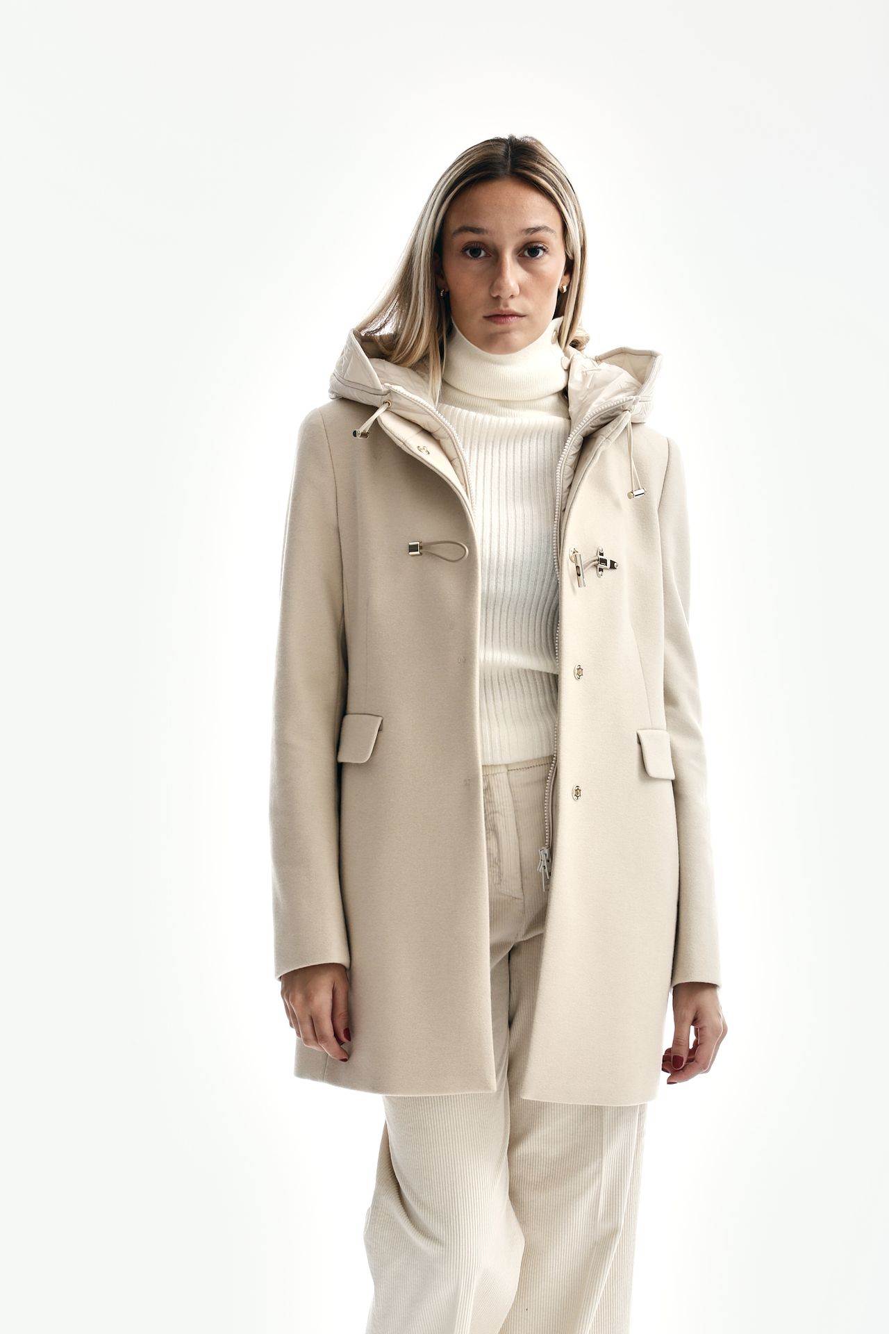 Cappotto TOGGLE in panno panna