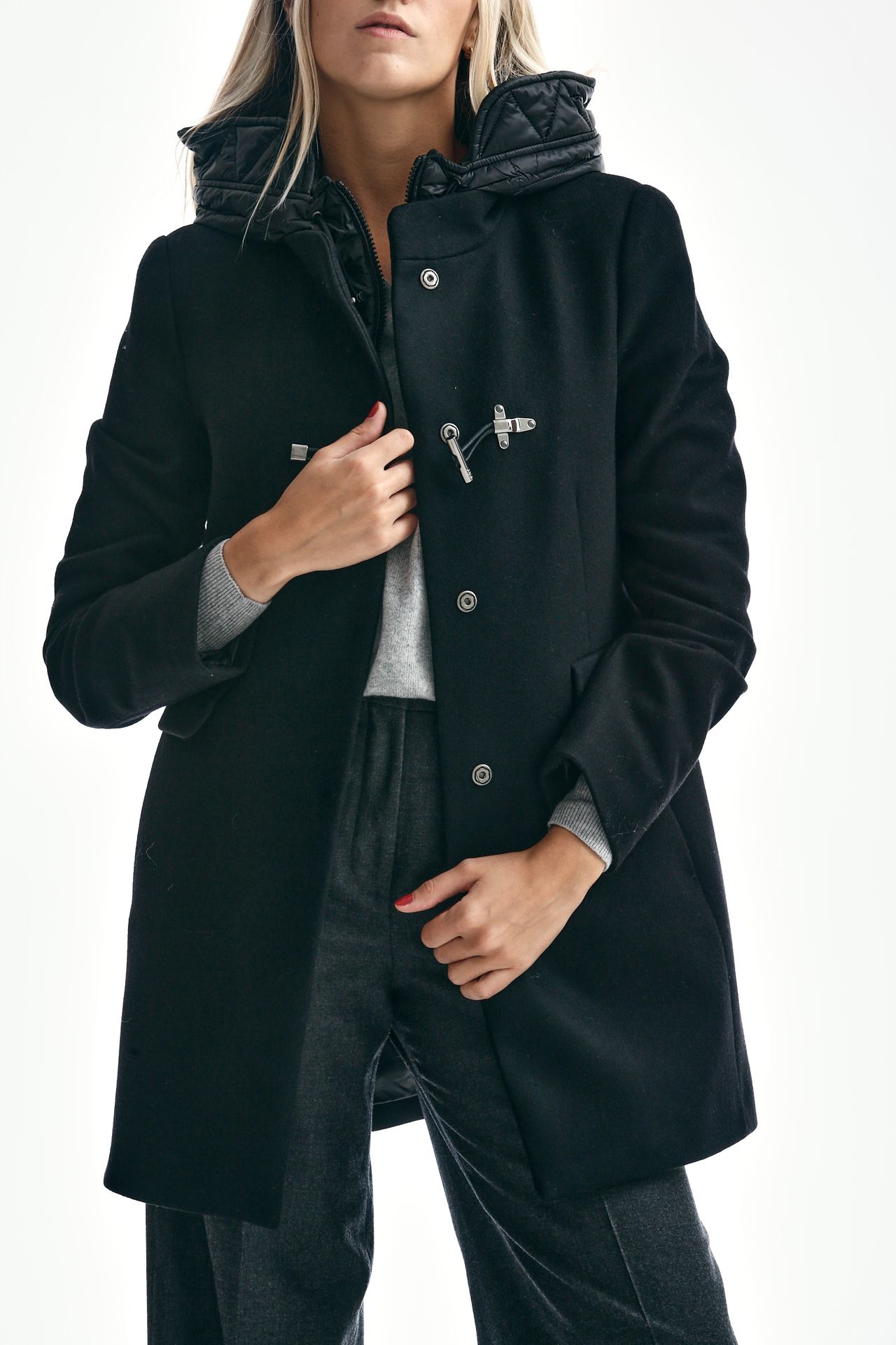 Cappotto TOGGLE in panno nero