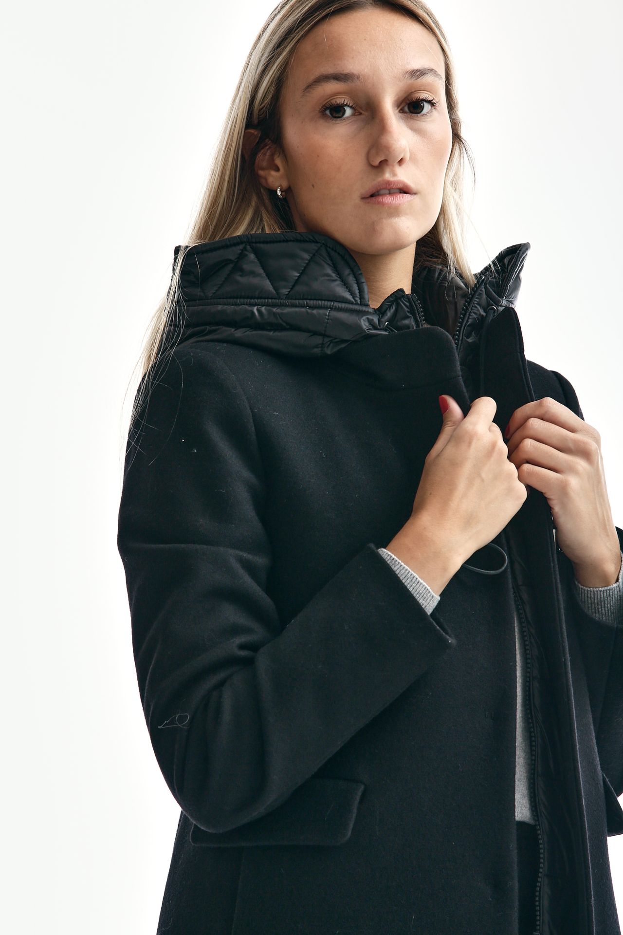 Cappotto TOGGLE in panno nero