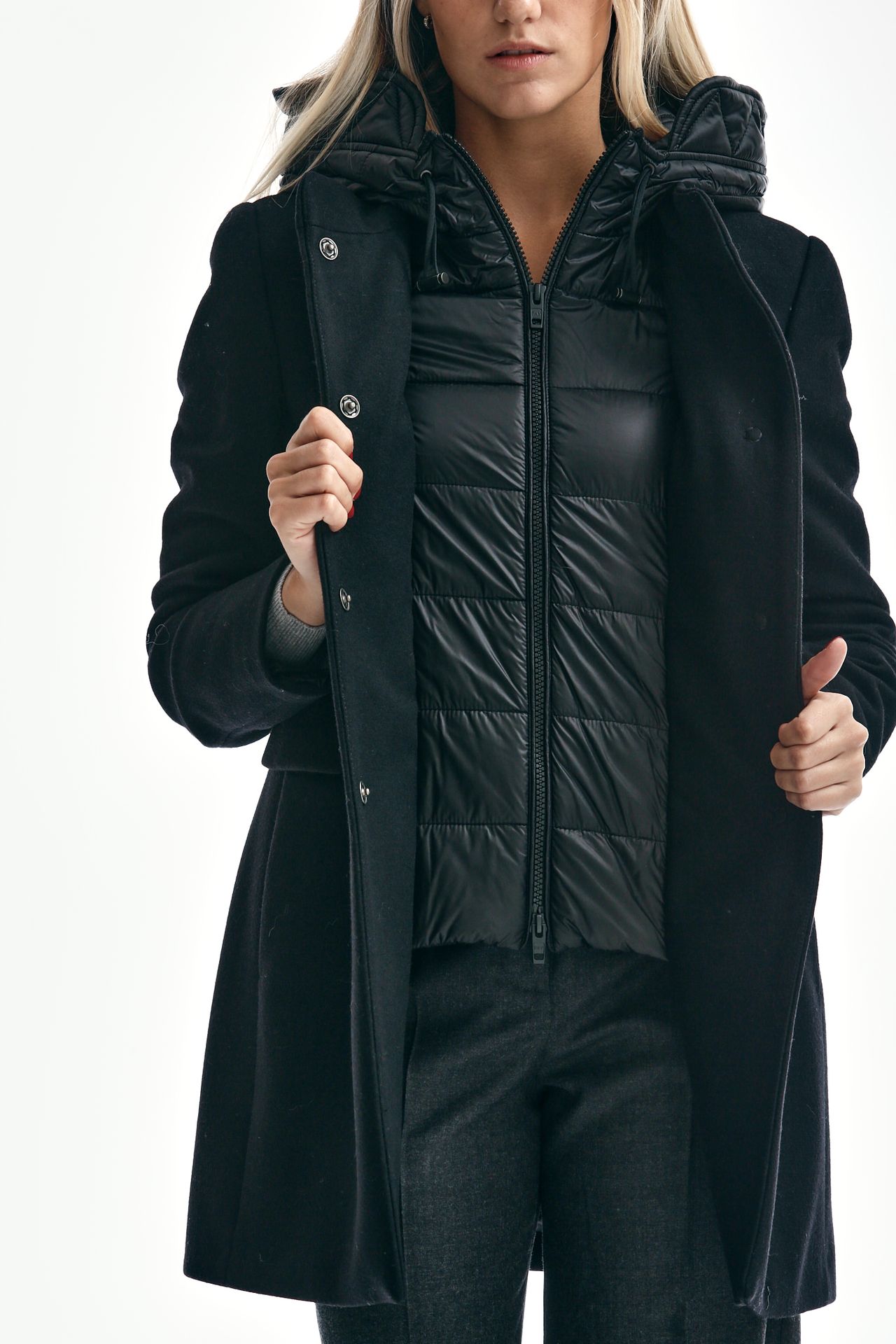 Cappotto TOGGLE in panno nero