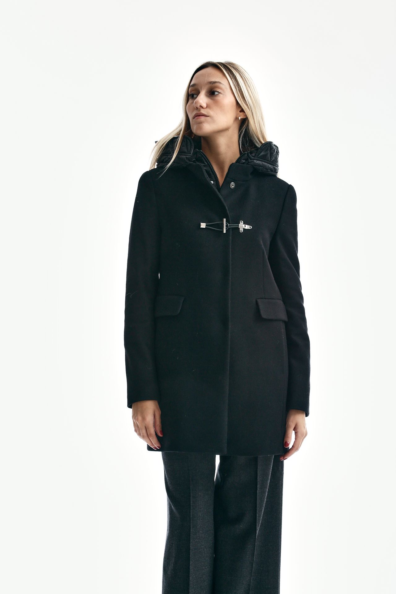 Cappotto TOGGLE in panno nero