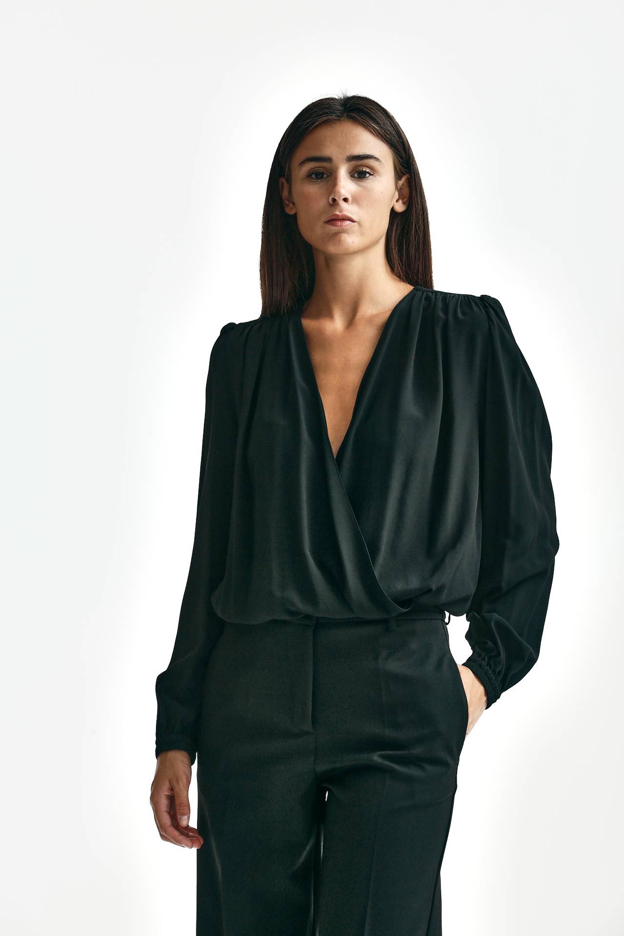 Camicia in seta nero