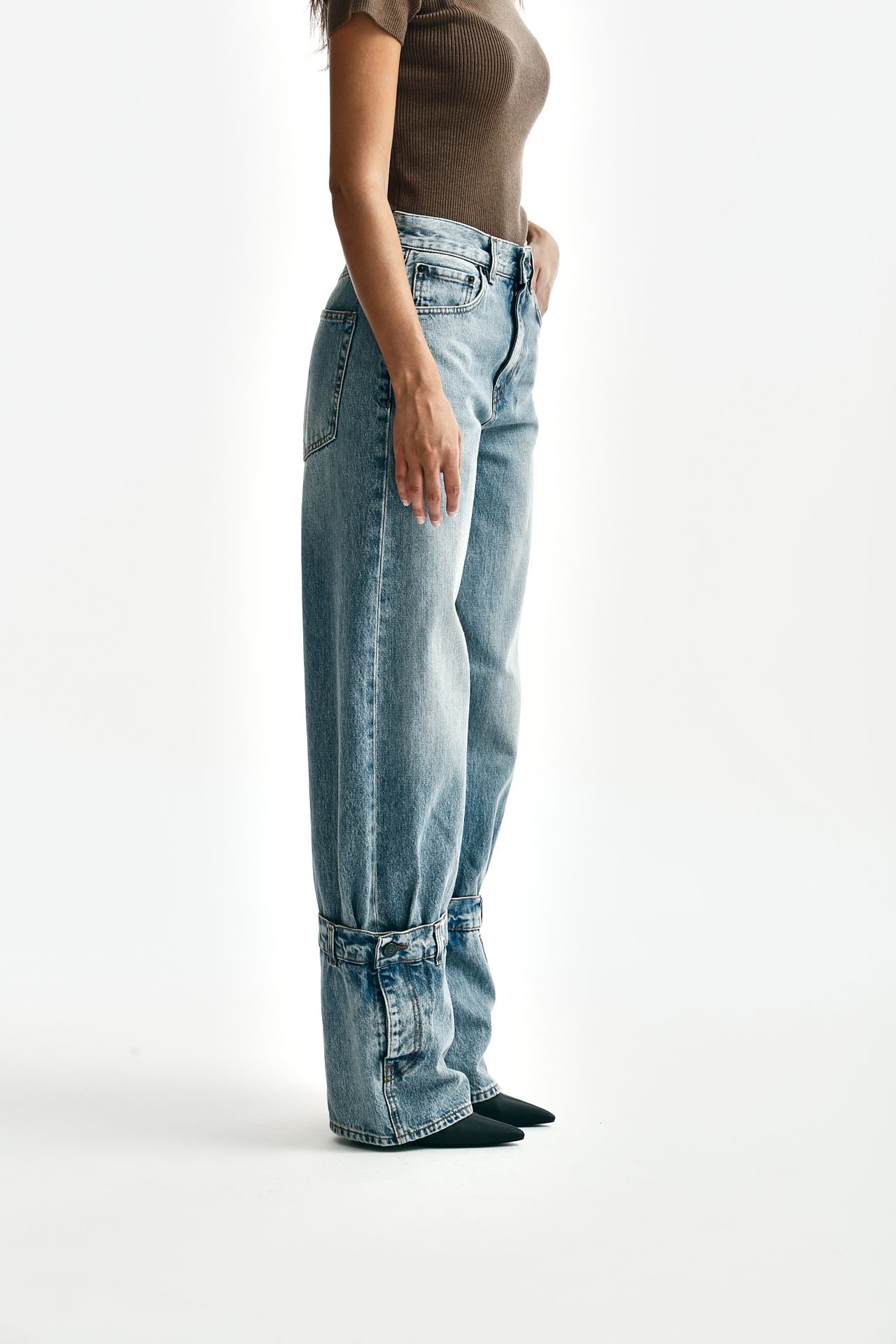 Jeans wide leg HURLEY chiaro