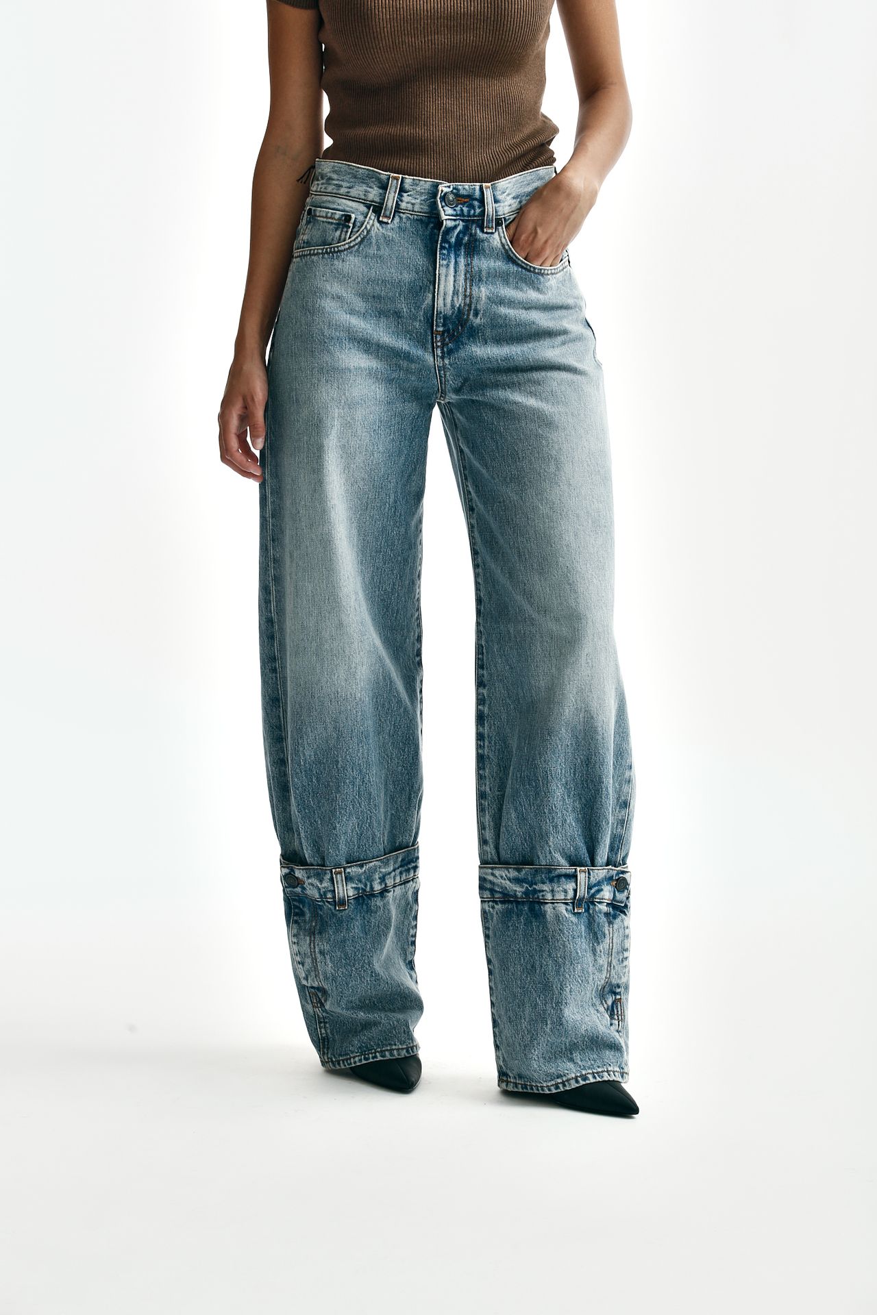 Jeans wide leg HURLEY chiaro