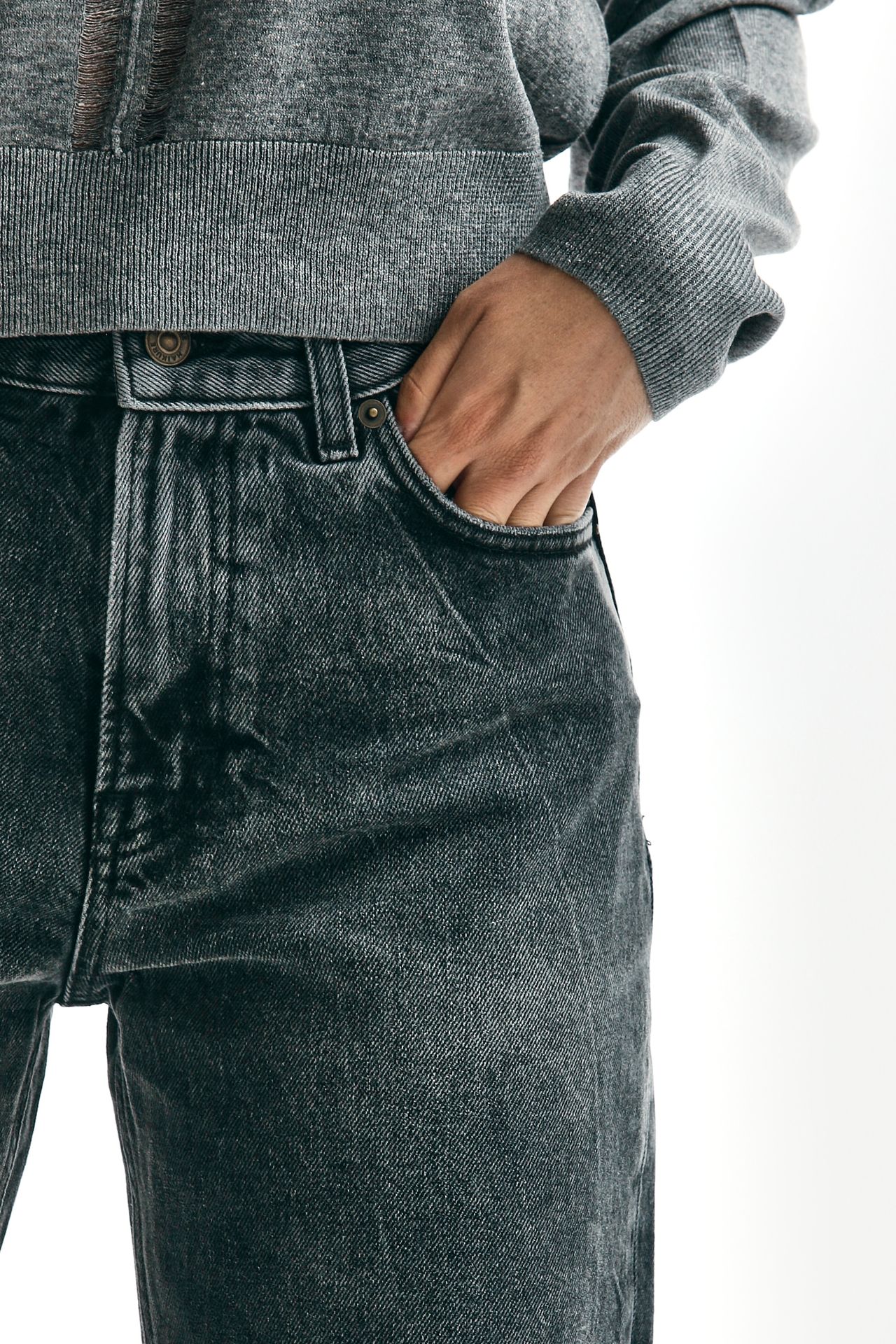 Jeans palazzo KOREA nero/grigio