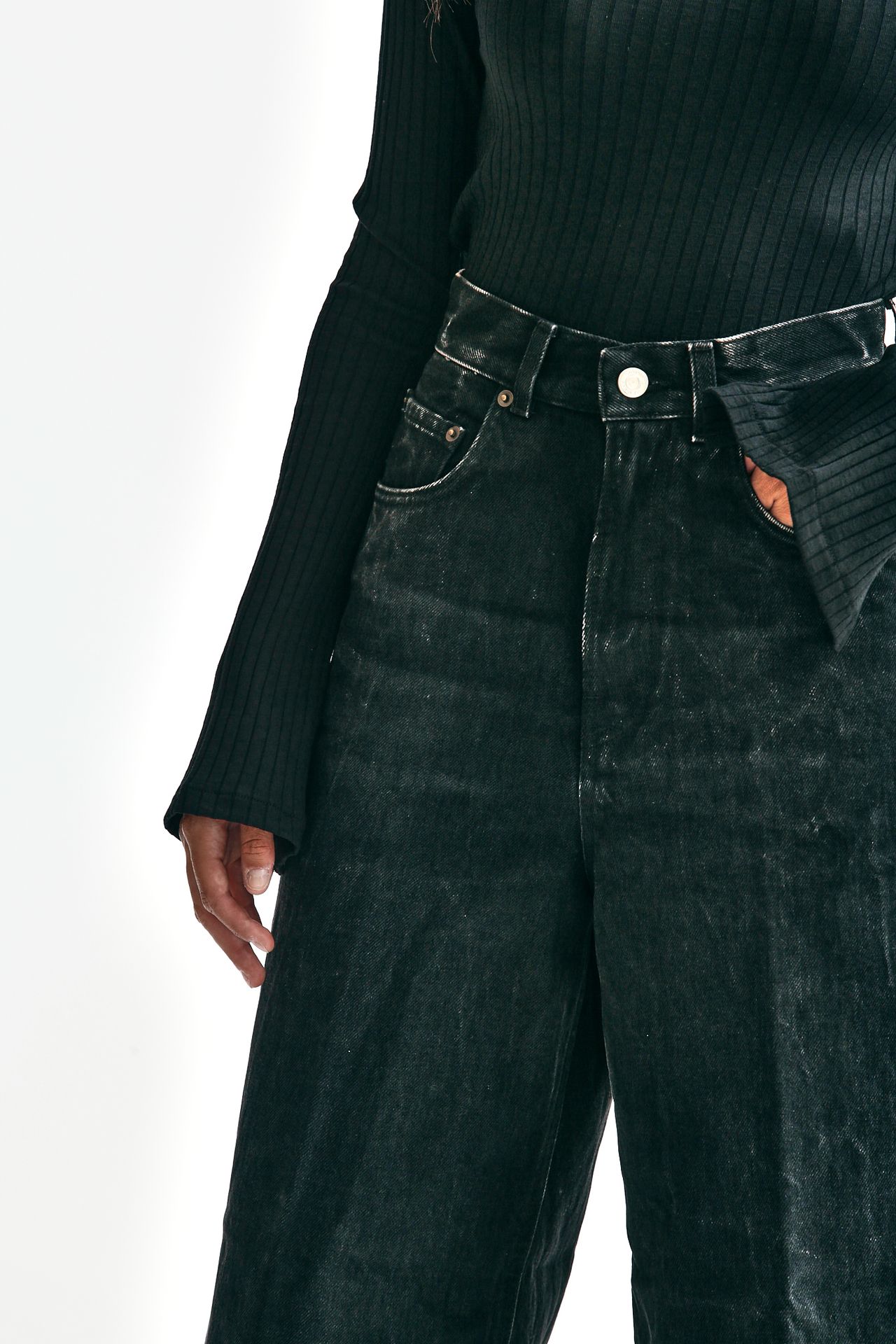 Bermuda in denim nero/vintage