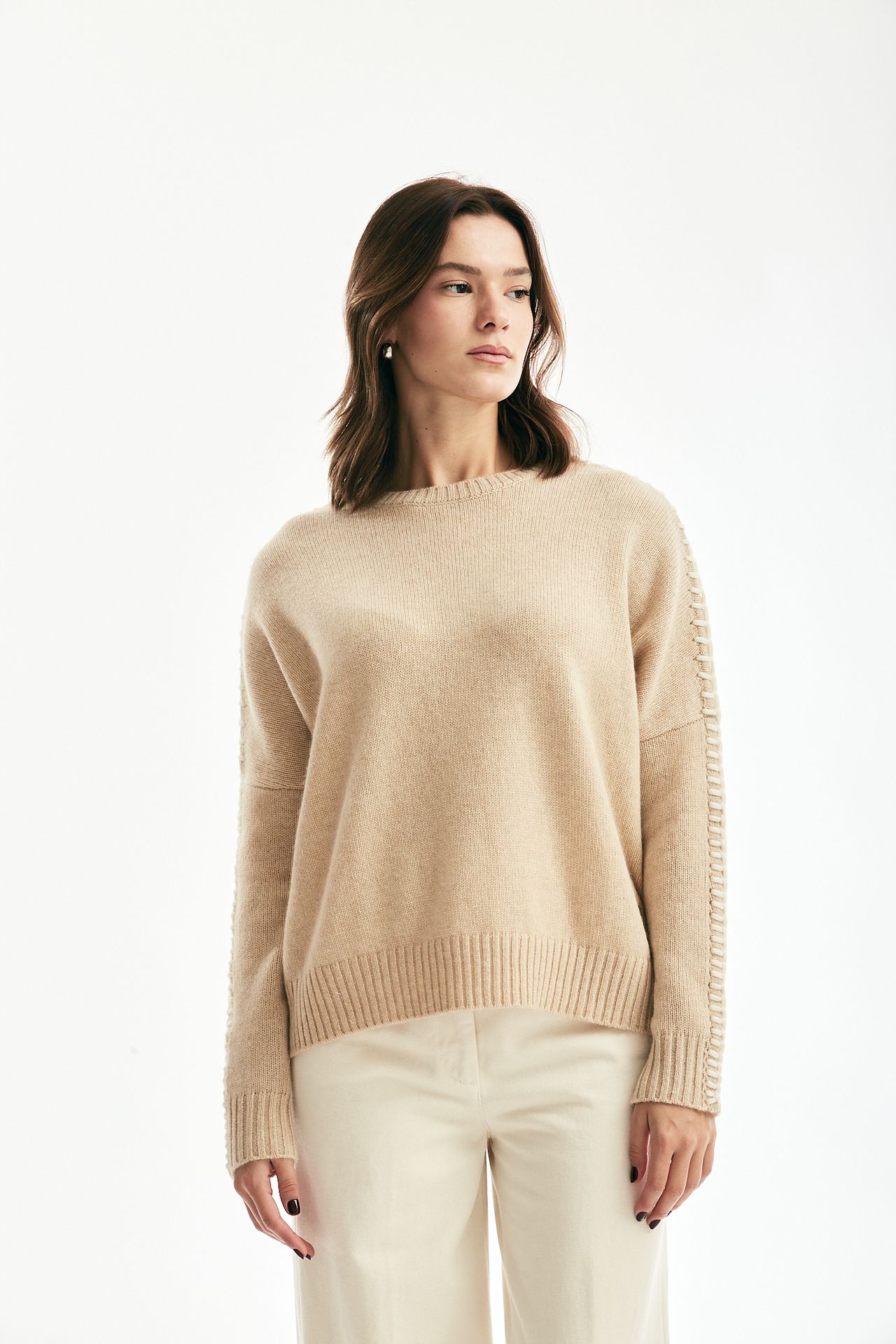 Maglia a scatolina AMEA beige