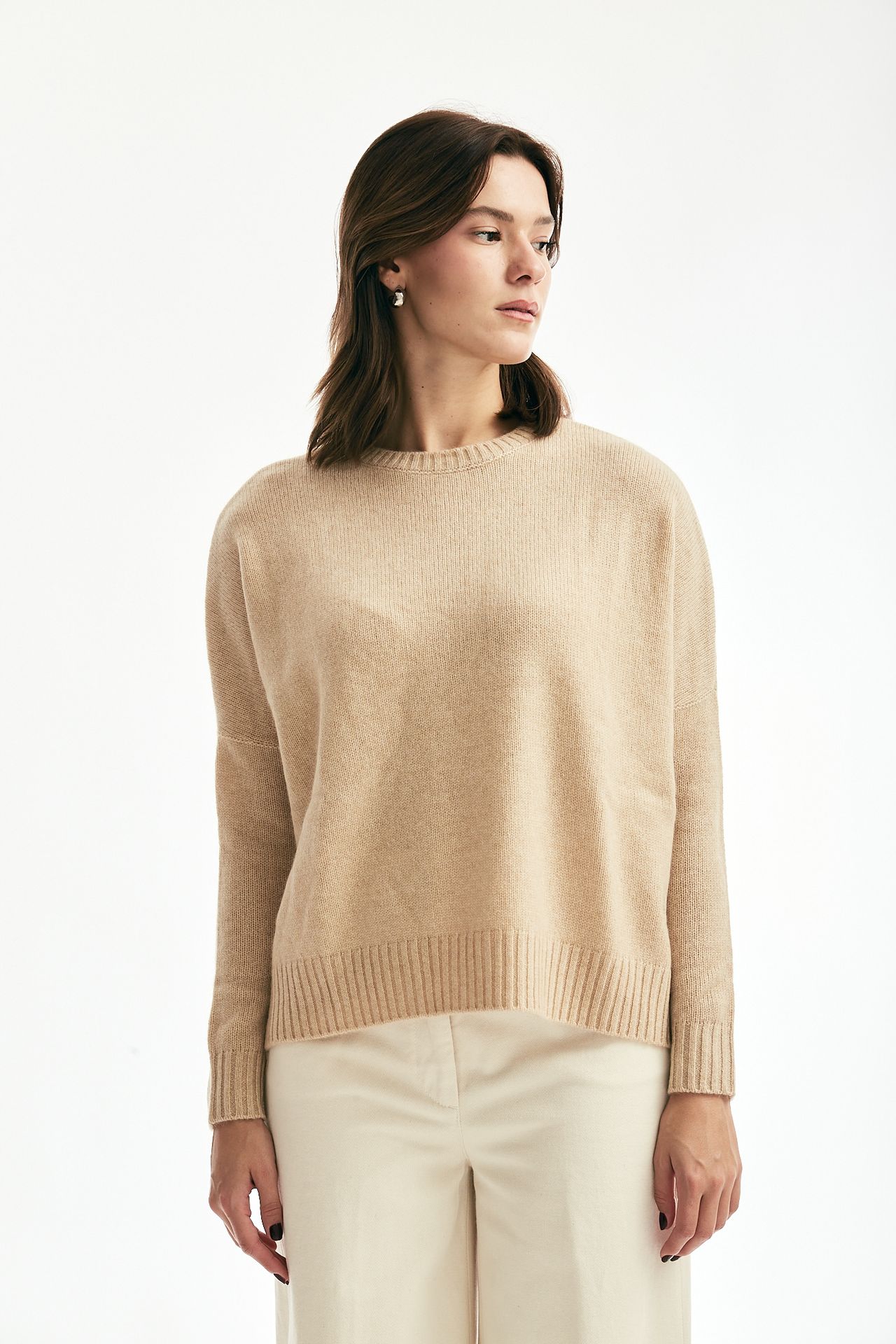 Maglia a scatolina AMELIE beige