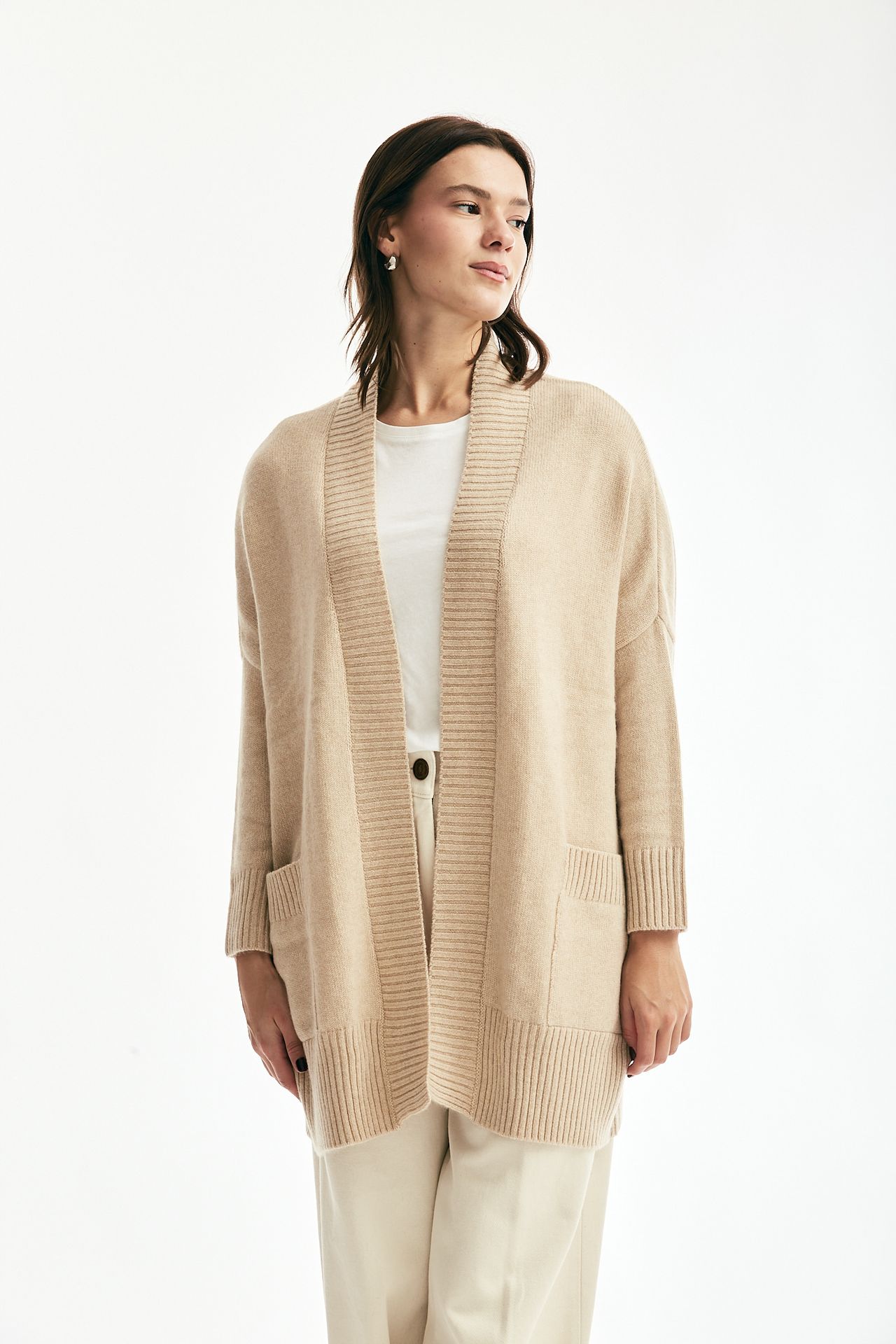 Cardigan aperto ANJA beige