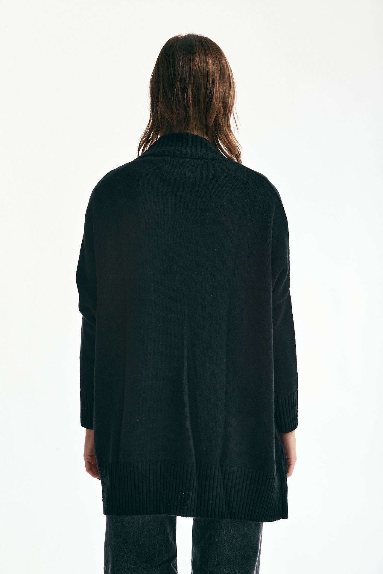 Cardigan aperto ANJA cachemire nero