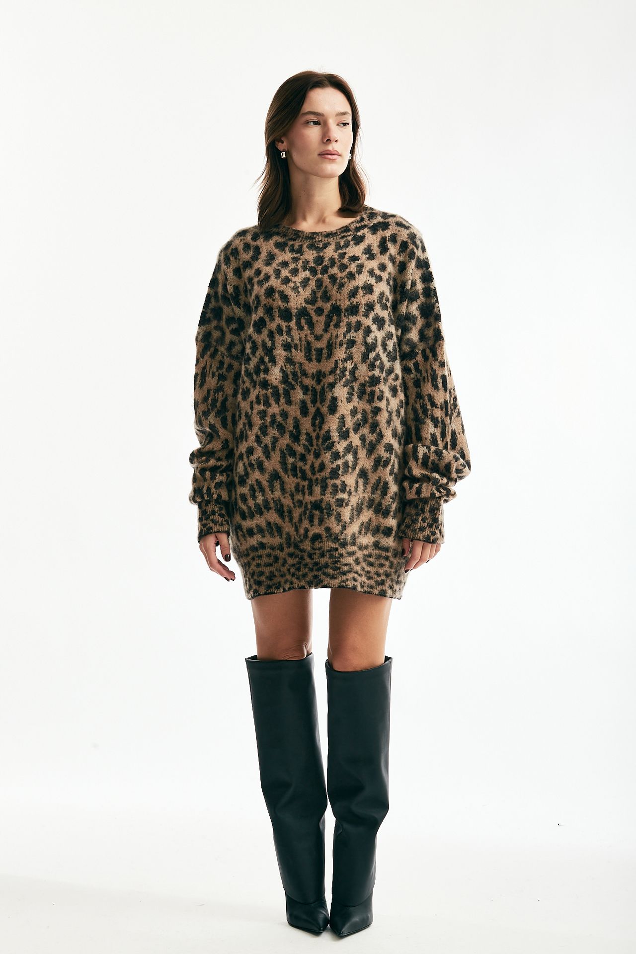 Maglia abito over animalier