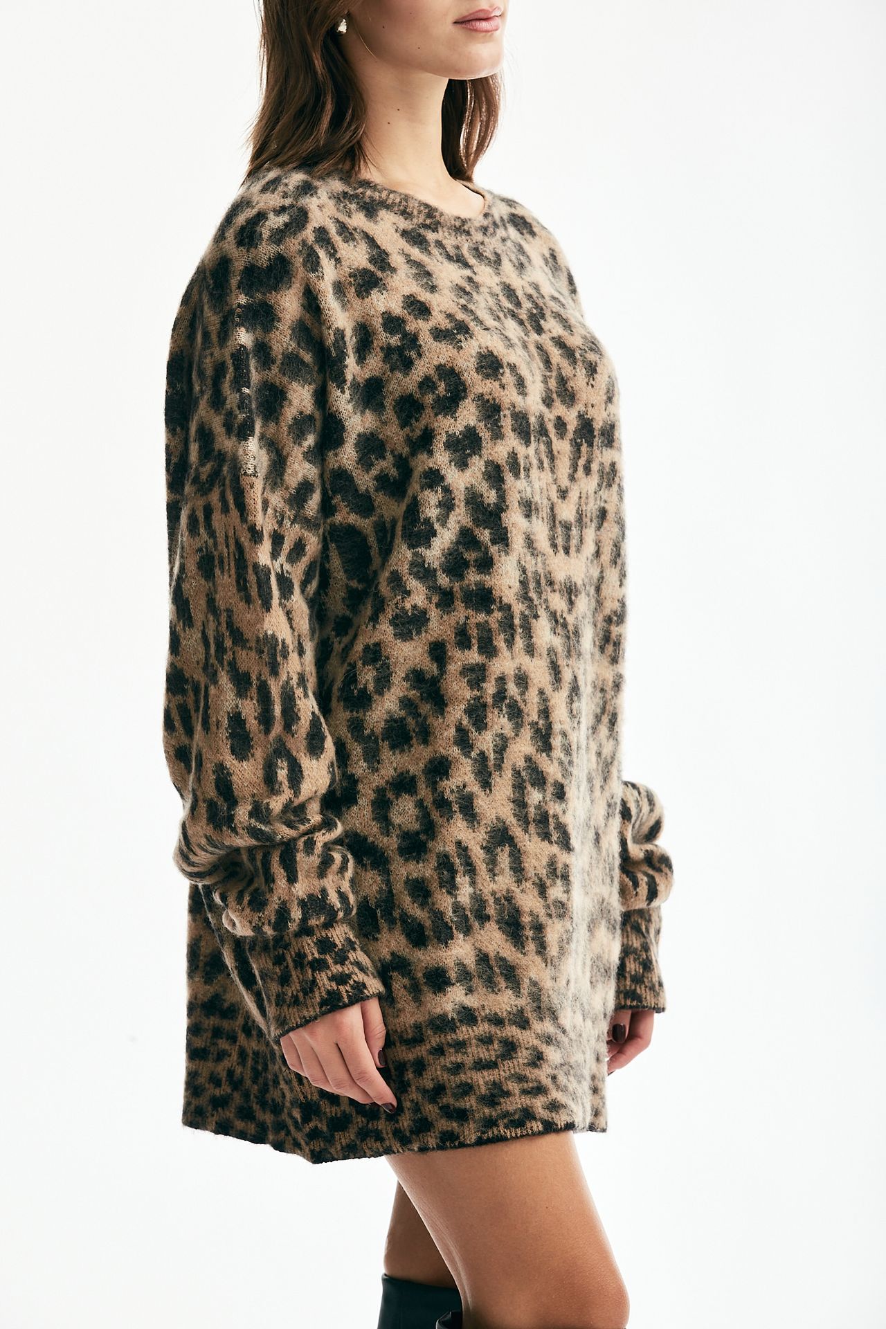 Maglia abito over animalier