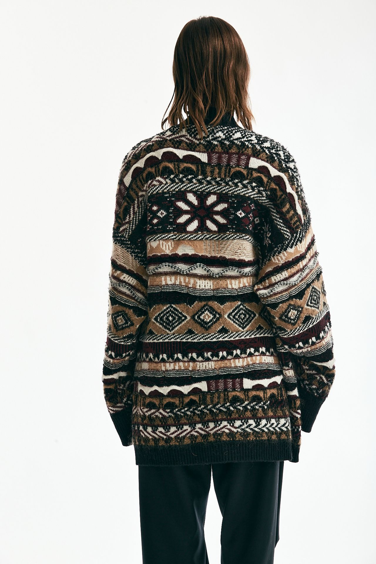 Cardigan jaquard over multicolor