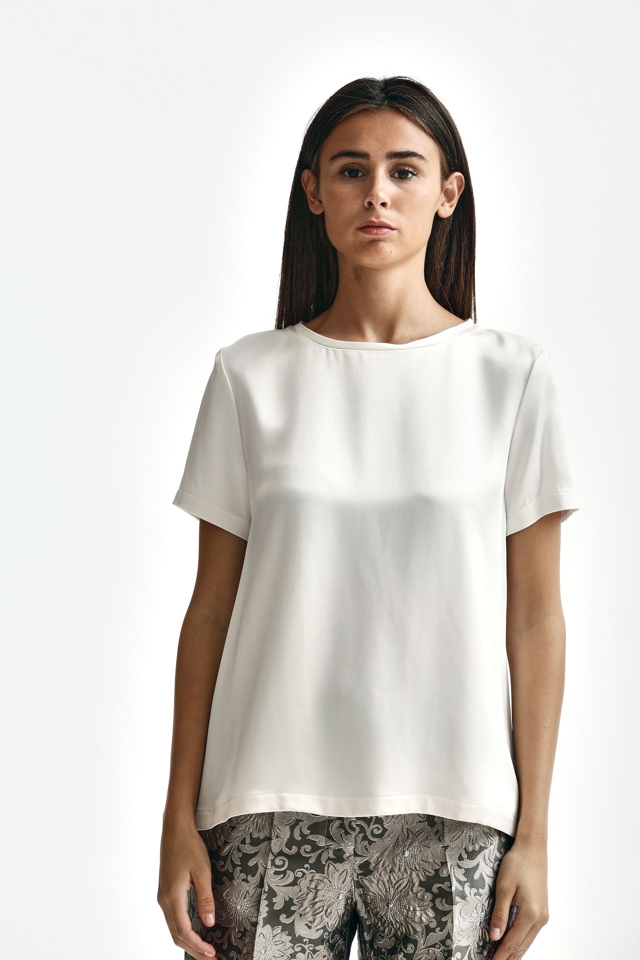 T-shirt in raso REBECCA bianco