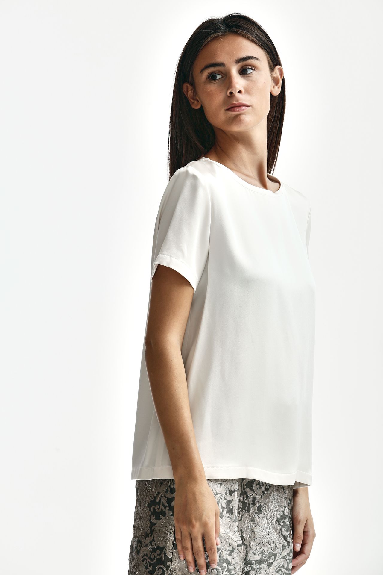 T-shirt in raso REBECCA bianco