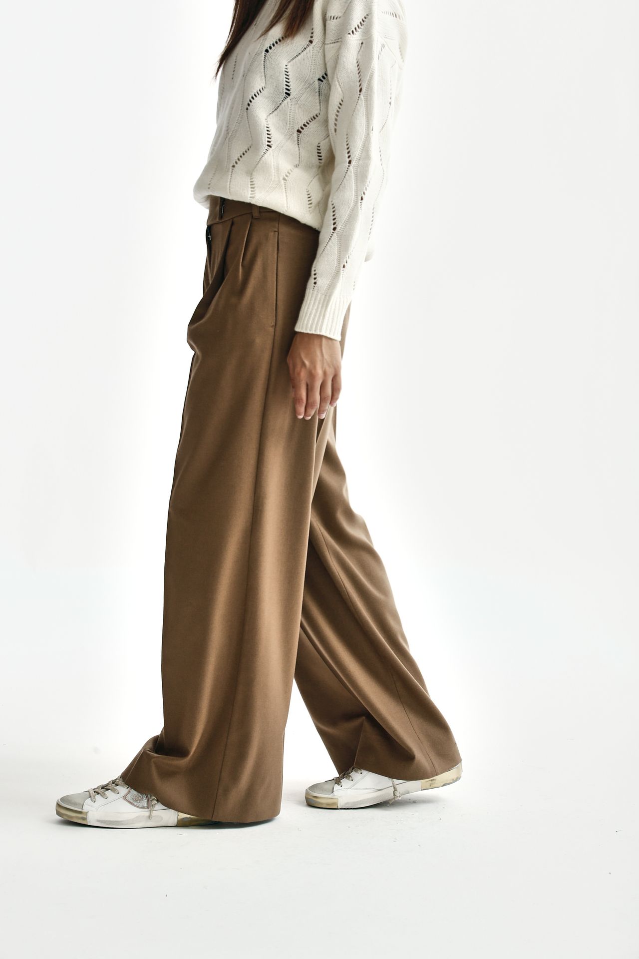 Pantalone in lana CARMEN cammello