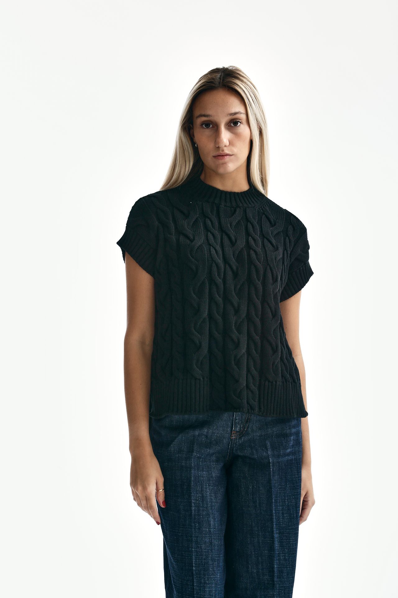 Gilet maglia ERIC in cotone nero