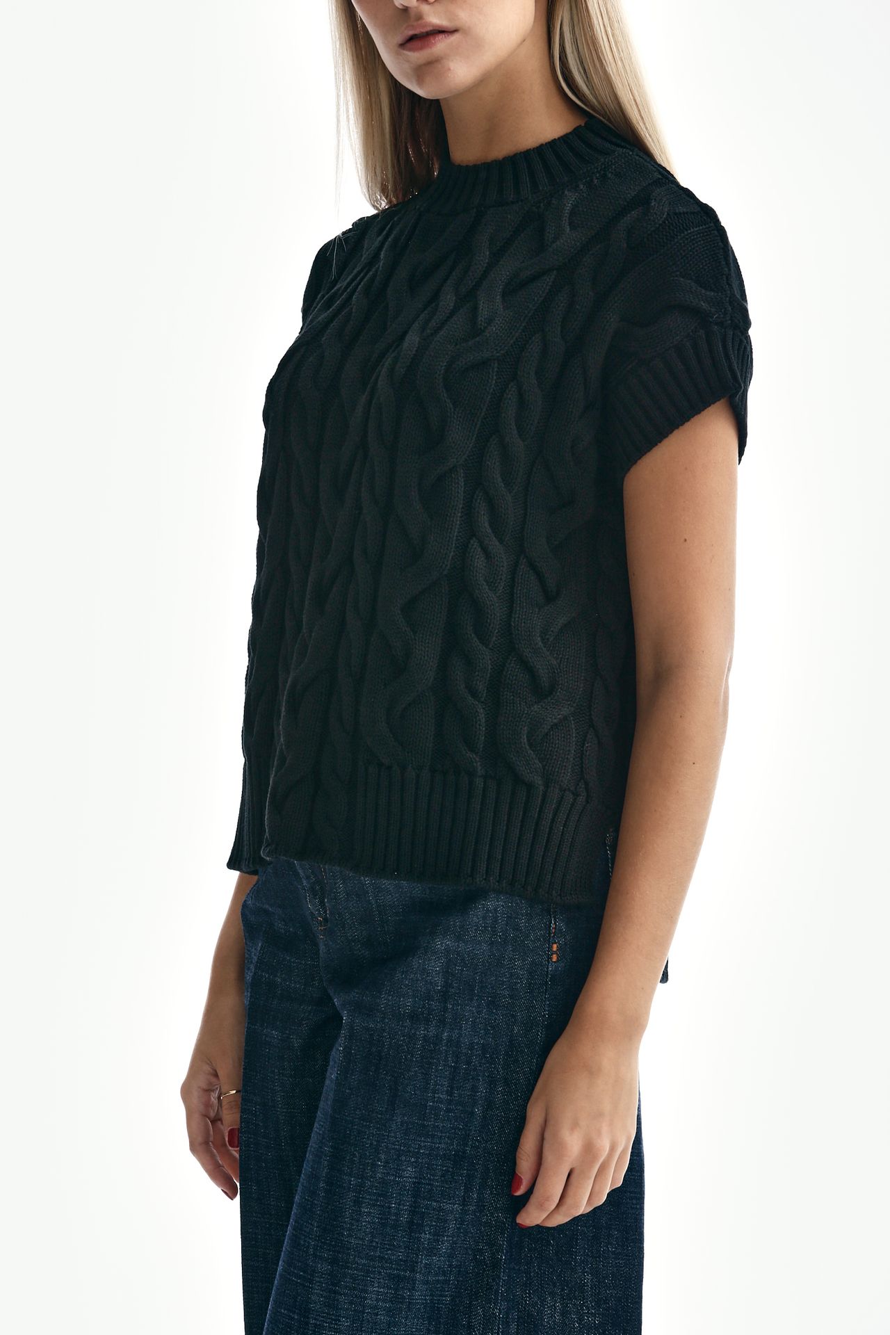 Gilet maglia ERIC in cotone nero